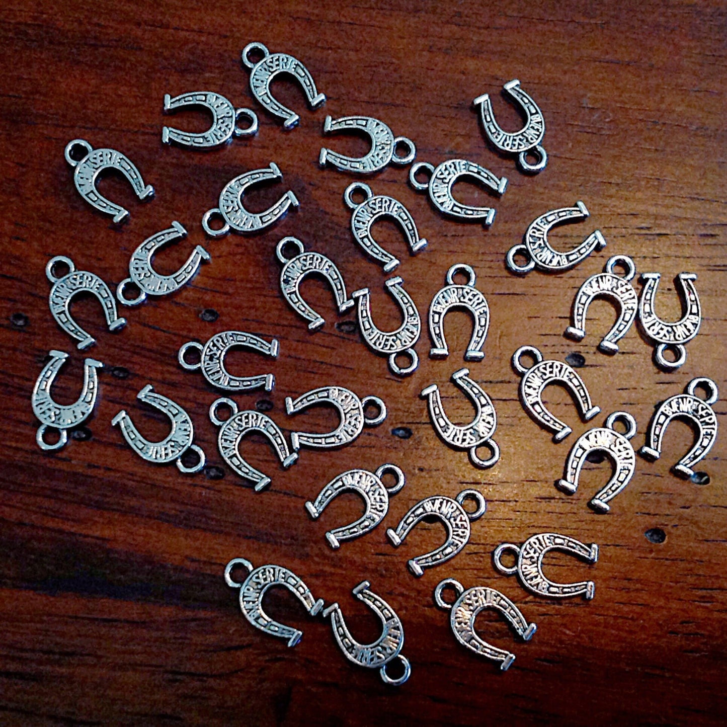 25pcs Silver Horseshoe Charms, Antique Silver Charms, Horseshoe Charms, Tiny Horseshoe Charms, Craft and Jewelry Supplies, Findings