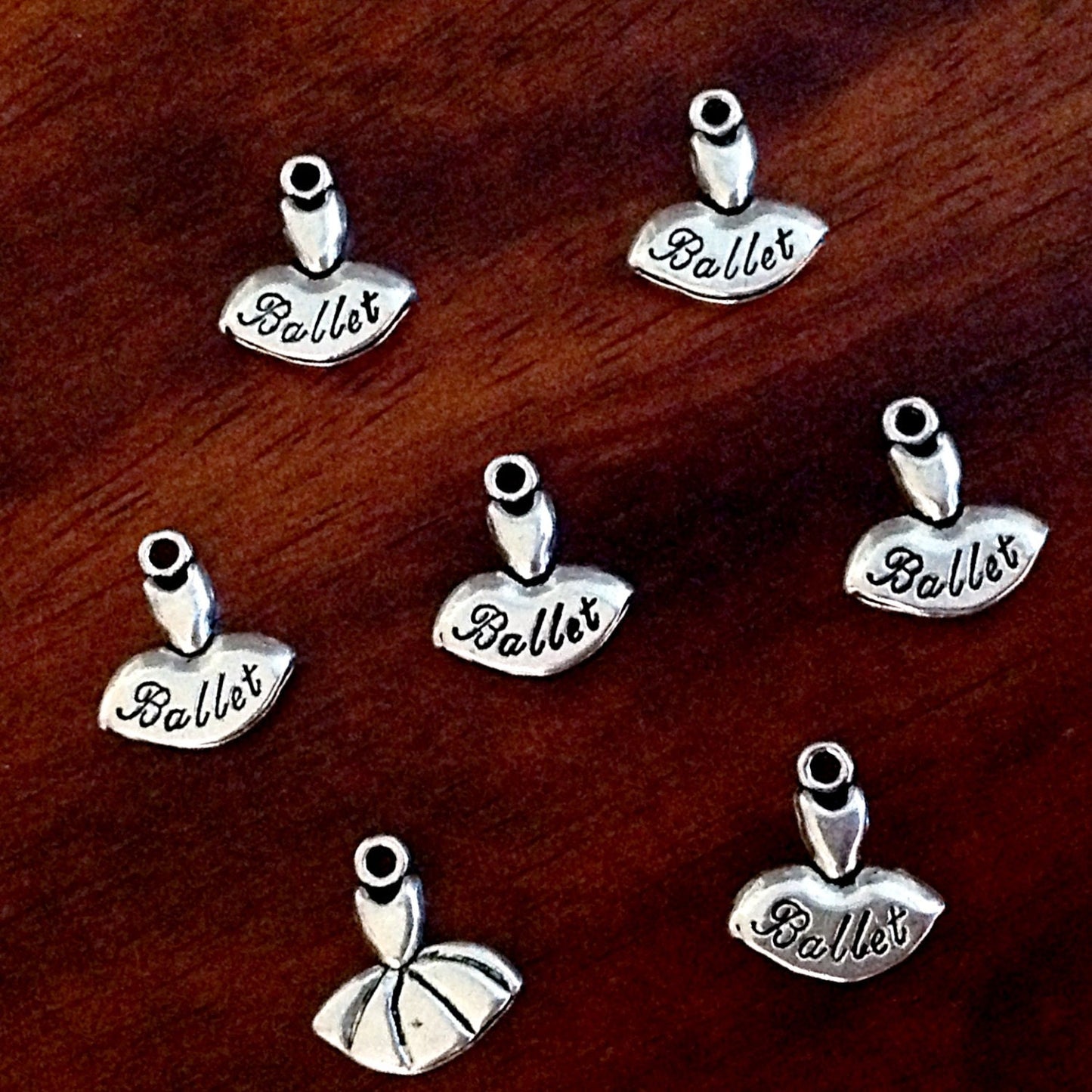 Bulk 15 Ballerina Charms, Antique Silver Charms, Ballerina Dress Charms, Silver Ballerina Charms, Findings, Craft and Jewelry Supplies