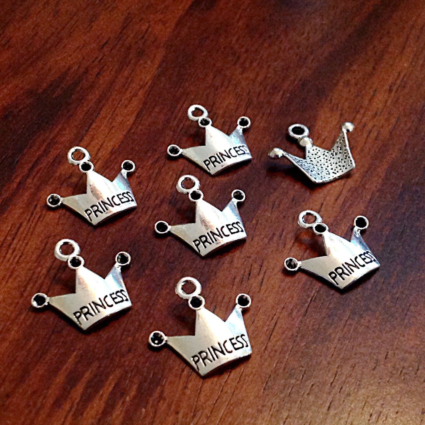 50pcs Crown Charms, Princess Charms, Antique Silver Charms, Little Girl Charms, Silver Crown Charms, Princess Crown Charms, Findings