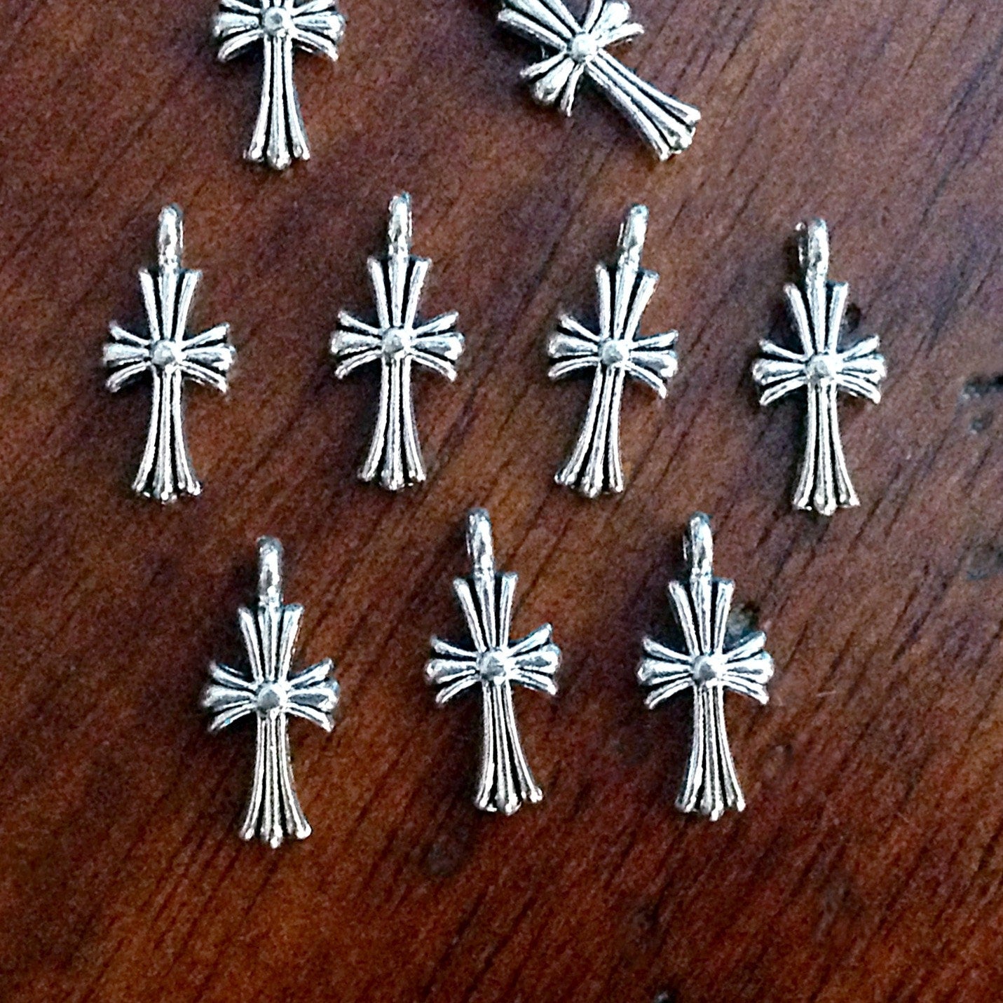 20pcs Silver Cross Charms, Antique Silver Charms, Cross Charms, Double Sided Cross Charms, Tiny Cross, Jewelry And Craft Supplies, Findings
