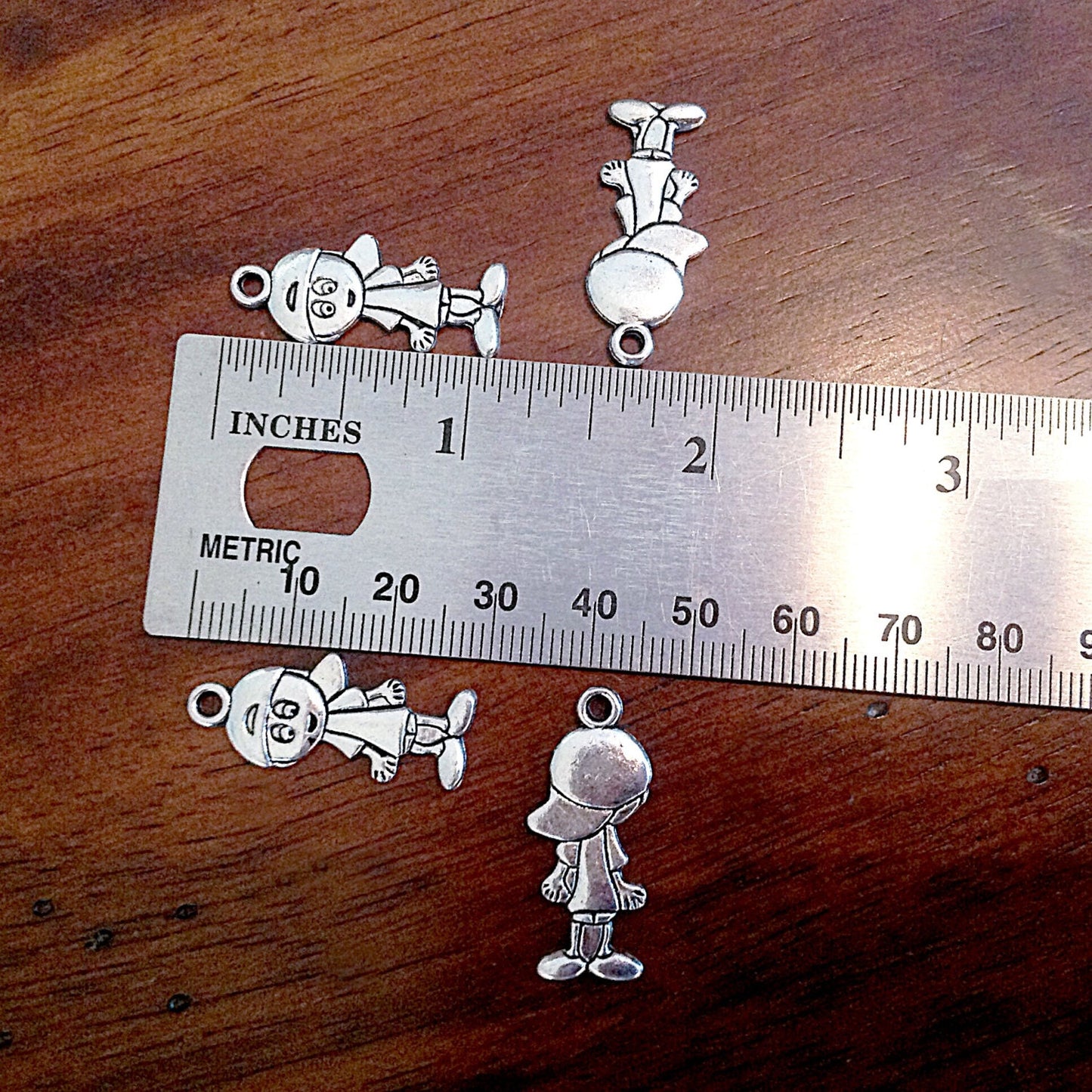 15pcs Large Boy Charms, Antique Silver Charms, Large Boy Charms, Baby Charms, Double Sided Boy Charm, Findings, Jewelry & Craft Supplies