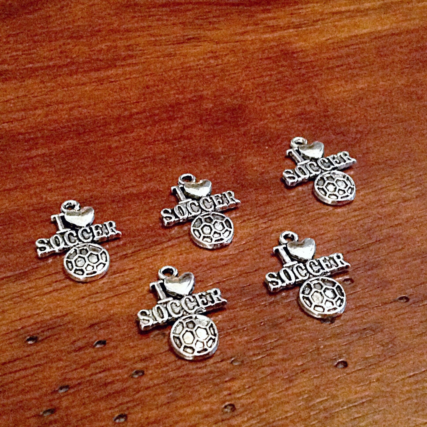 Bulk 20 Soccer Charms, I Love Soccer Charms, Love Charms, Sports Charms, Soccer Ball Charms, Sports Charms, Jewelry Supplies, Findings