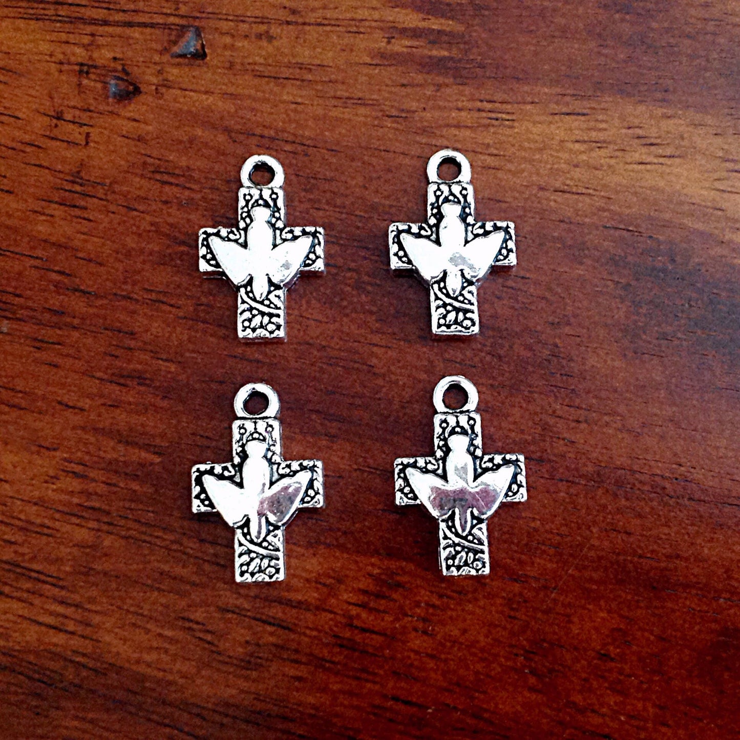 Bulk 20 Cross Charms, Dove Charms, Cross Charms, Cross With Dove Charm, Armor of God Charm, Findings