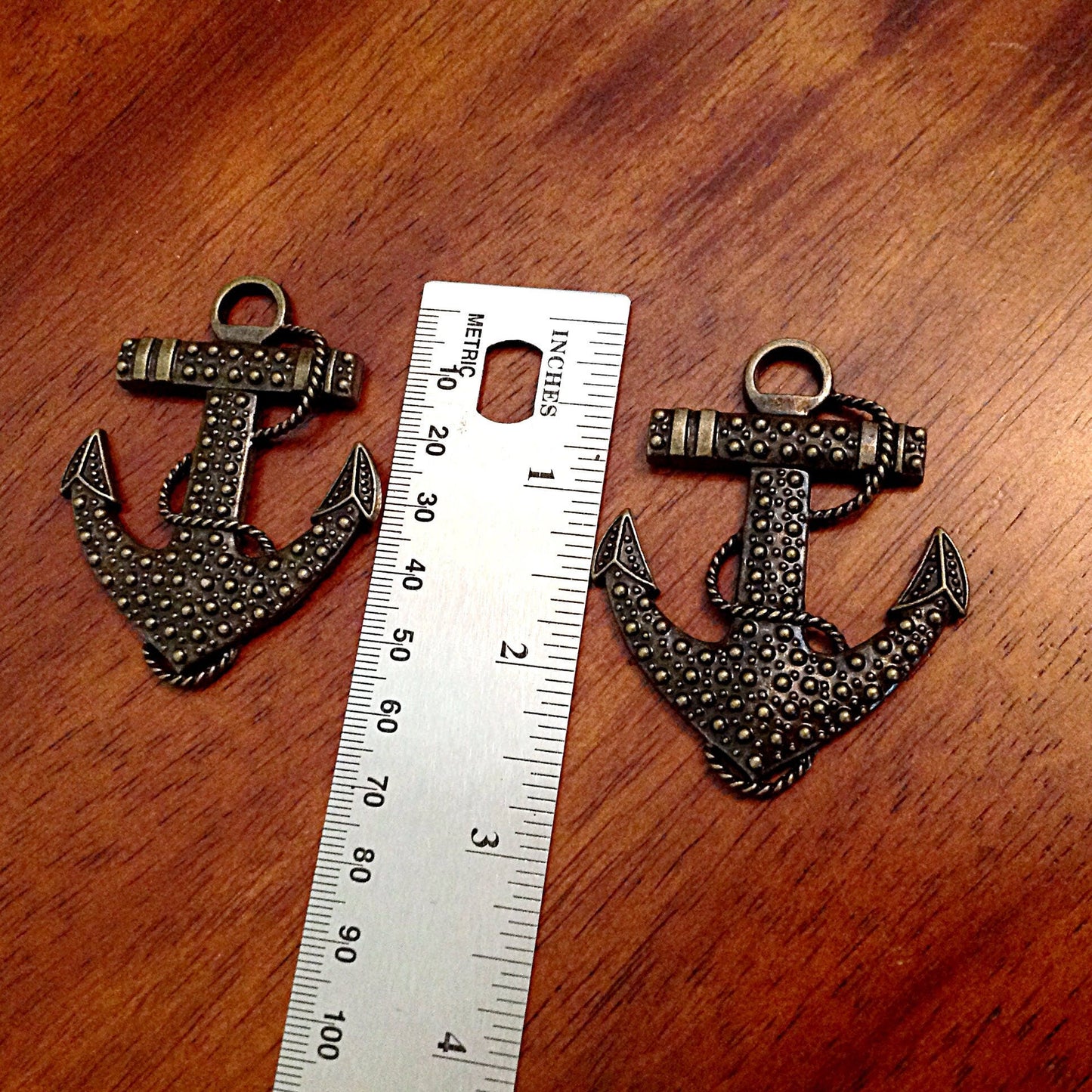 3 Large Anchor Pendanrts, Nautical Anchor Pendants, Ship Anchor Charms, Sailing Charms, Anchor Charms, Findings, Crafts and Jewelry Supplies