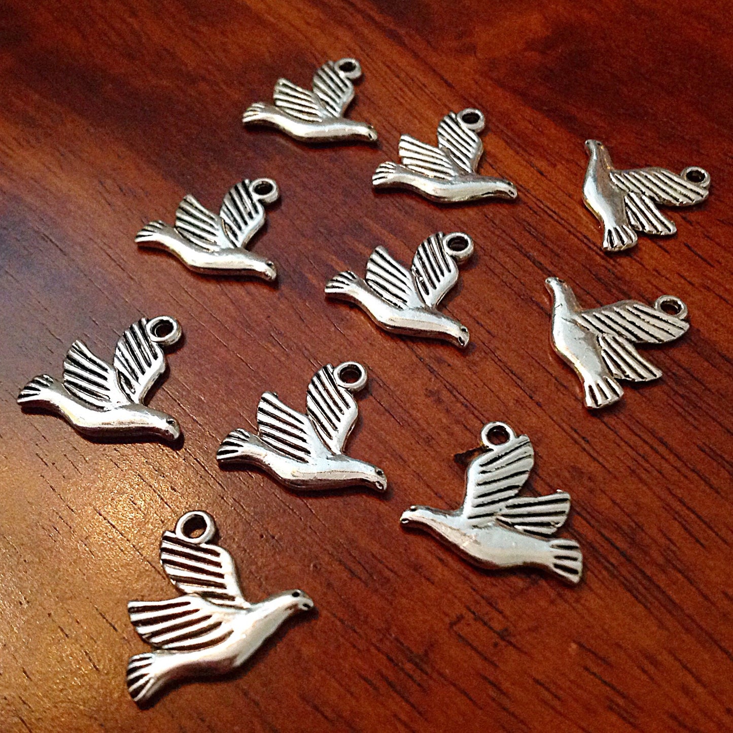 20pcs, Dove Charms, Turtle Dove Charms, Bird Charms, Double Sided Dove Charms, Armor of God Charm, Craft Supplies, Findings