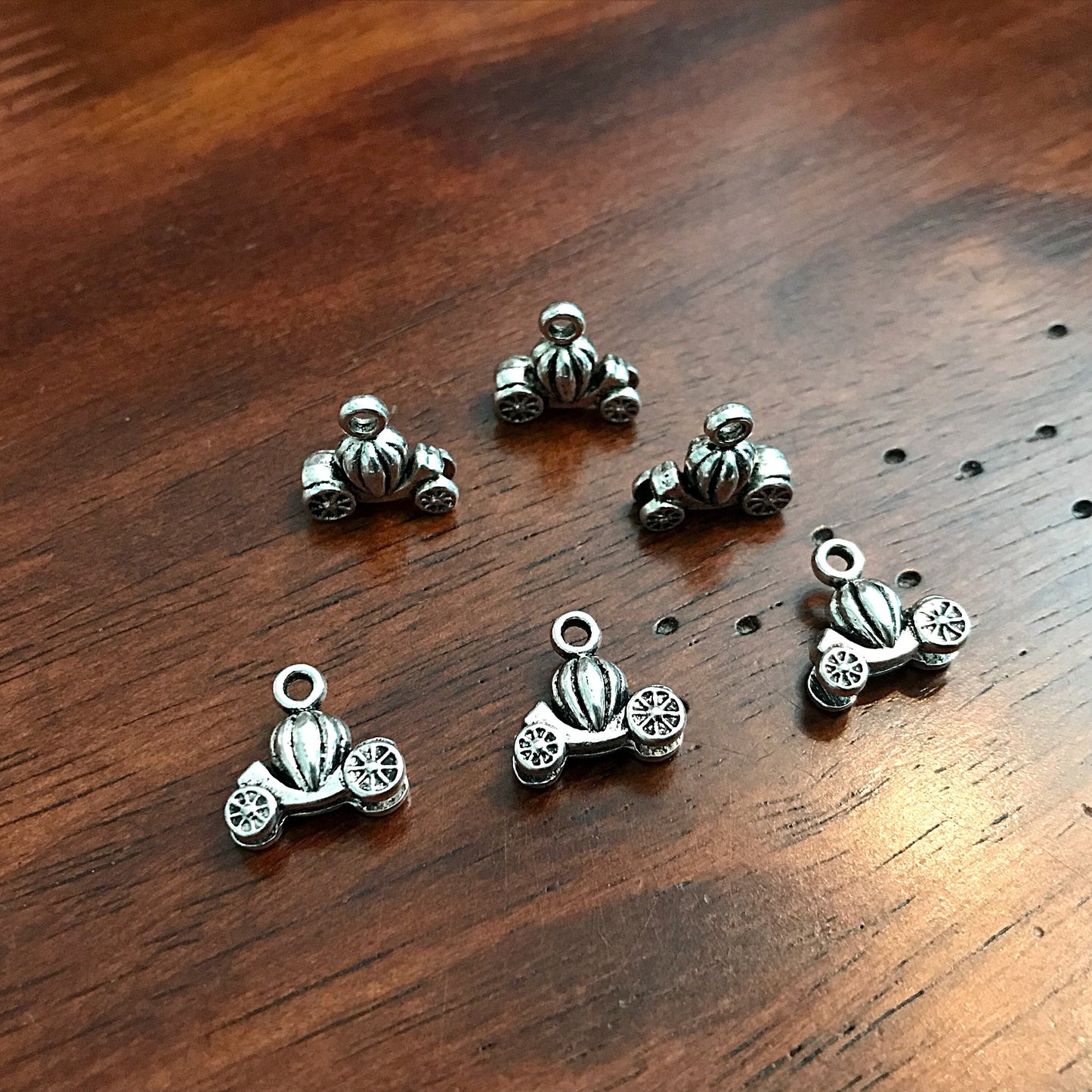 20pcs Pumpkin Carriage Charms, Antique Silver Charms, 3-D Pumpkin Carriage Charms, Cinderella Carriage Charms, Doublesided Charms, Findings