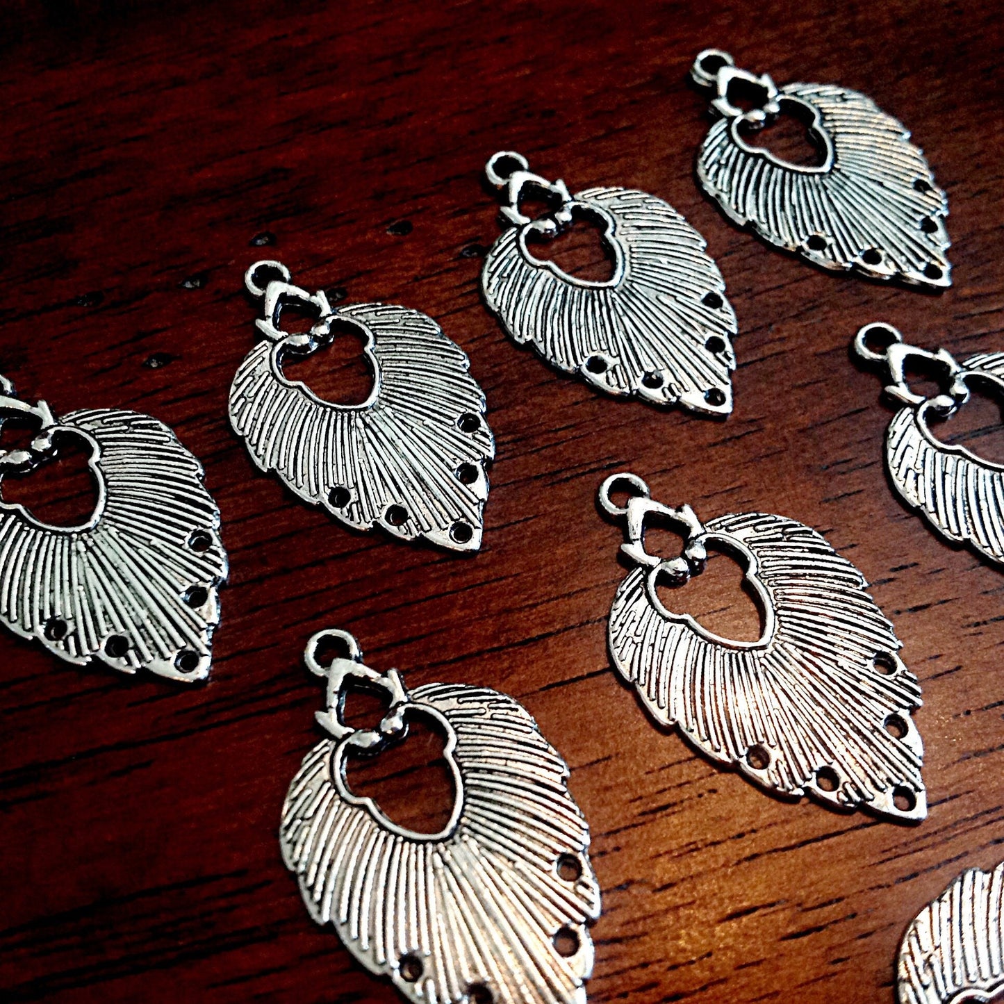 20pcs, Earring Connector Charms, Dreamcatcher Charm Connectors, Navajo Charm Connectors, Feather Earring Charms, Dangle Earring Charms