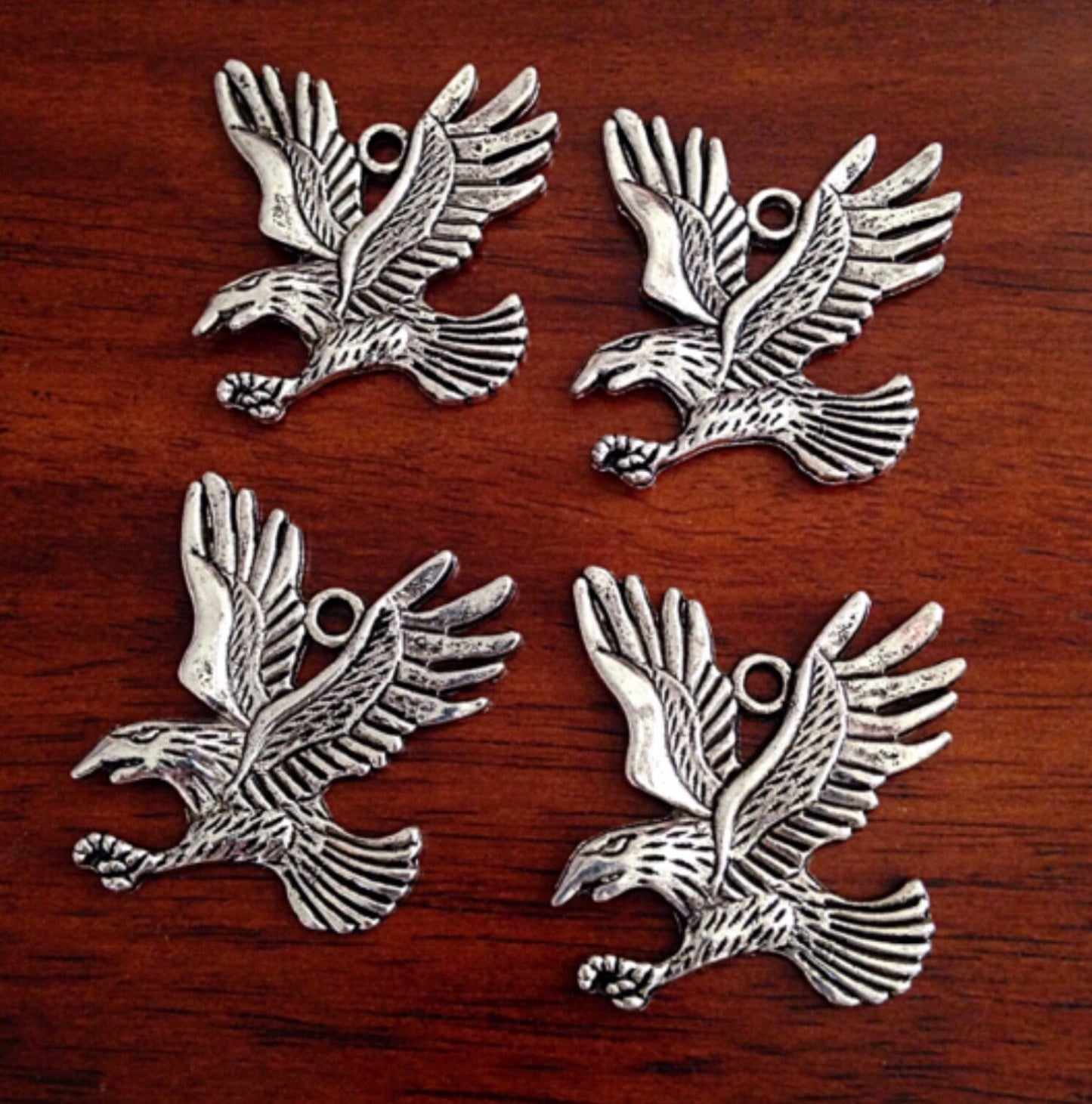 7pcs, Eagle Charms, Eagle Pendants, Antique Silver Charms, American Eagle Charms, Bald Eagle Charm, Bird Charms, Hawk Charms, Findings