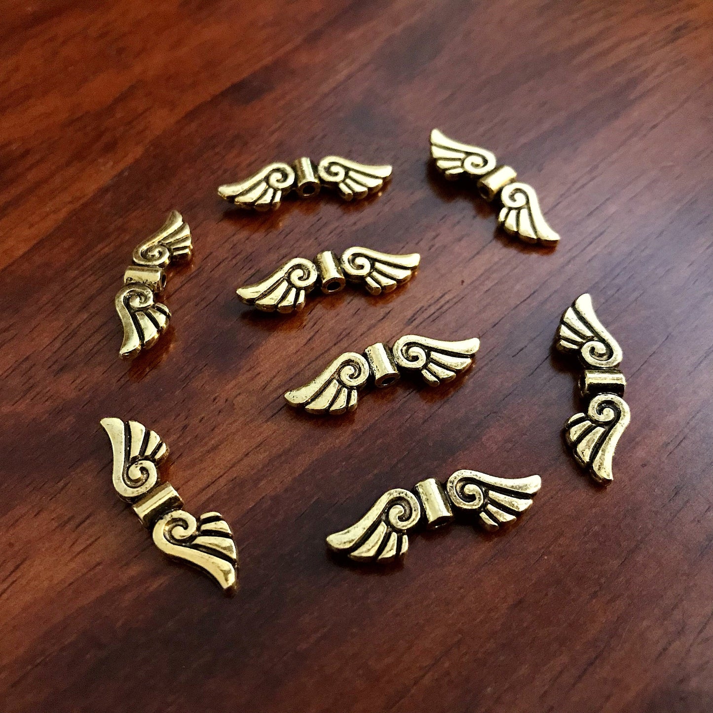 20pcs Spacer Wing Charms, Antique Gold Charms, Angel Wing Charms, Spacer Charms, Spacer Wings, Connector Charm, Double Sided, Findings