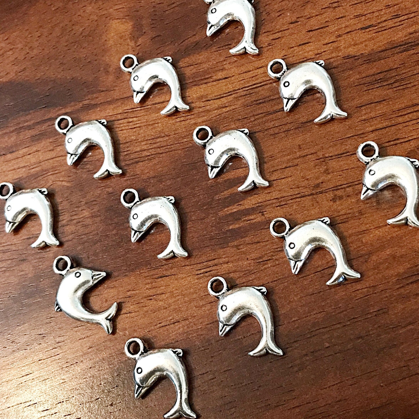 15pcs, Dolphin Charms, Antique Silver Charms, Silver Dolphin Charms, Whale Charms, Fish Charms, 3D Dolphin Charms, Killer Whale, Findings