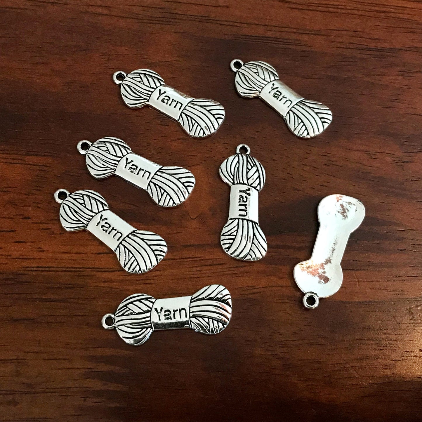 20pcs Yarn Charms, Crocheting Charm, Ball of Silver Yarn Charms, Crafter's Charms, Yarn Pendants, Knitting Charms, Sewing Charms, Findings