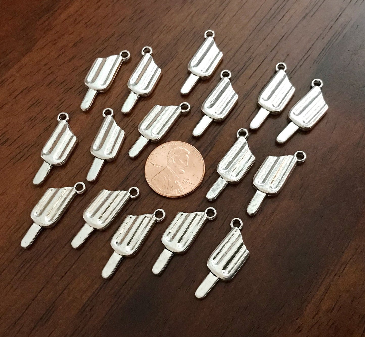 40 Ice Cream Charms, Ice Cream Bar Charms, Ice Cream Cone Charms, Popsicle Charms, Antique Silver Ice Cream Charms, Fudge Popsicle, Findings