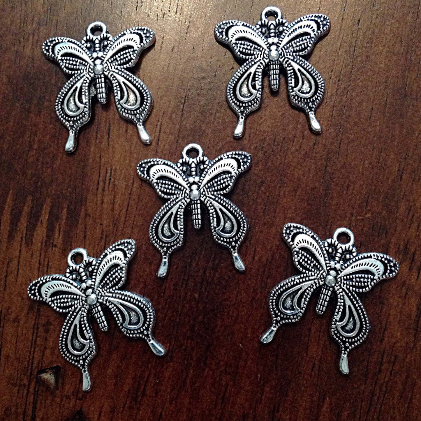 Bulk 20 Butterfly Charms, Antique Silver Charms, Filigree Butterfly, Butterfly Pendants, Bird Charms, Craft and Jewelry Supplies, Findings