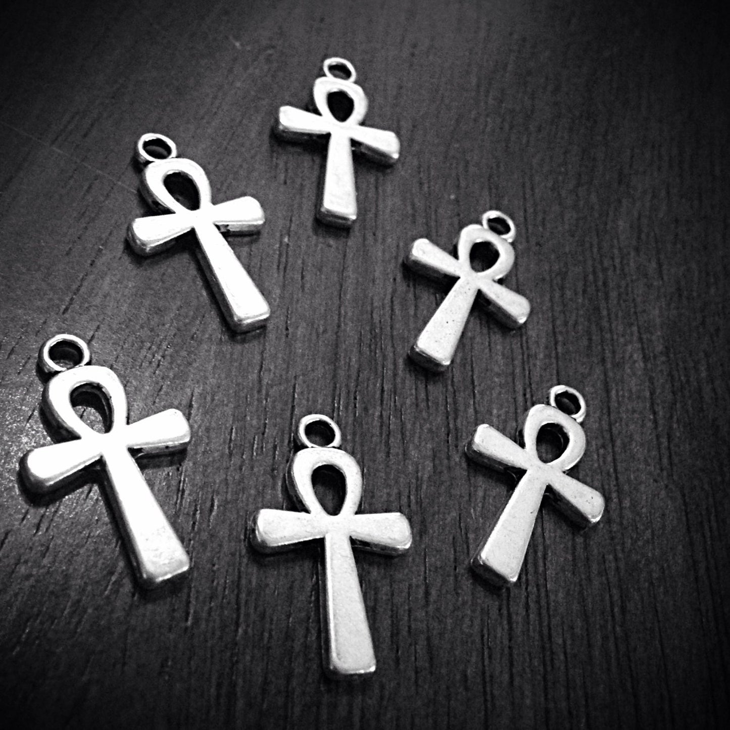 Ankh Charms, 10 Antique Silver Ankh Charms, Egyptian Anka Symbol Charm, Craft Supplies, Jewelry Supplies, Alloy Metal, Loose Charm, Findings