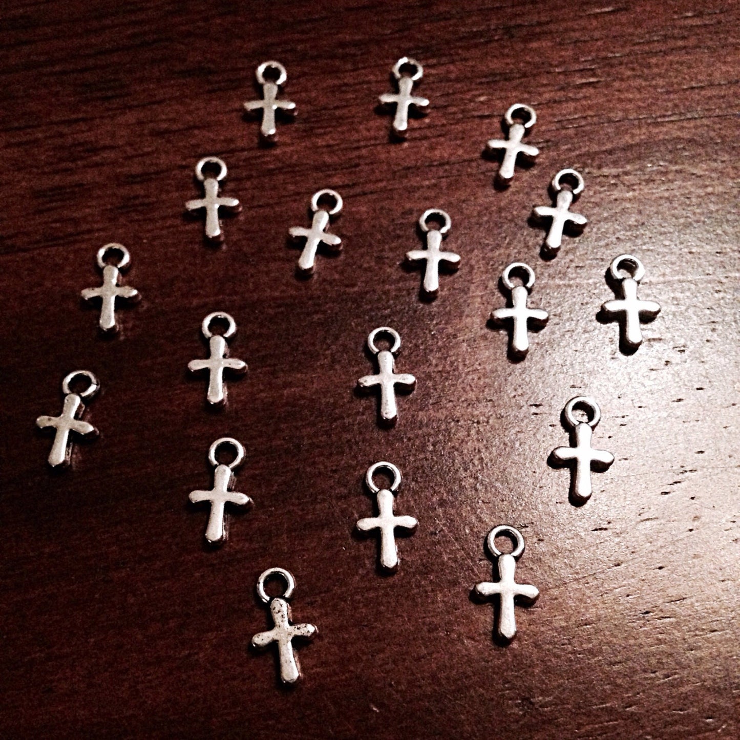 50pcs, Silver Cross Charms, Cross Bulk, Charm, Tiny Cross Charms, Double Sided Cross Charms, Jewelry And Craft Supplies, Findings