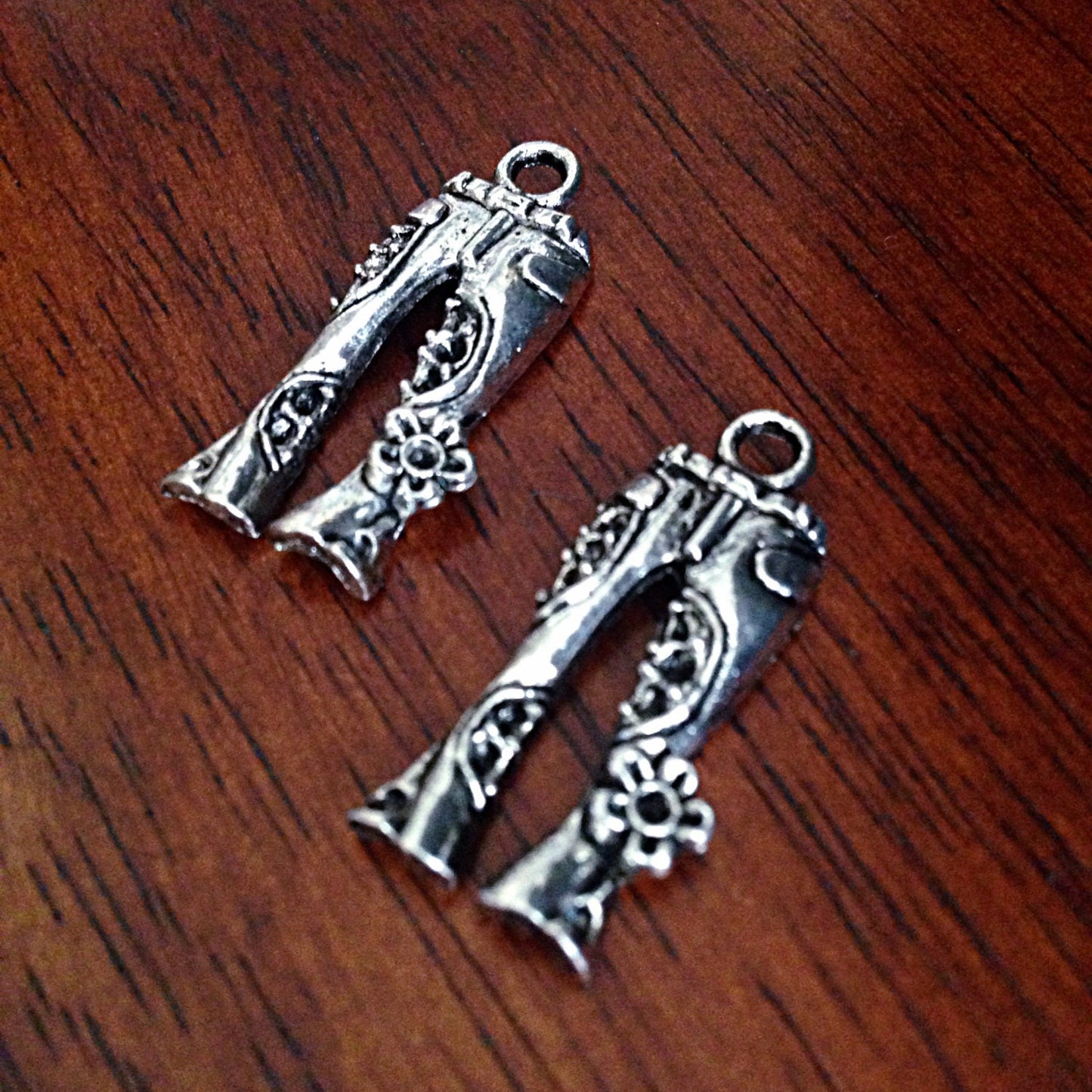 10 Silver Jeans Charms, Antique Silver Jeans Charms, Hippie Charms, Pants Charms, Flower Charms, Craft and Jewelry Supplies, Findings