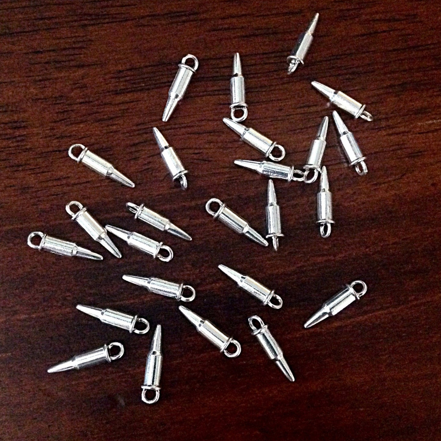 Bulk 20pcs, Bullet Charm, Antique Silver Bullet Charm, Tiny Bullet Charm, Gun Charms, Ammo Charm, Findings, Jewelry and Craft Supplies