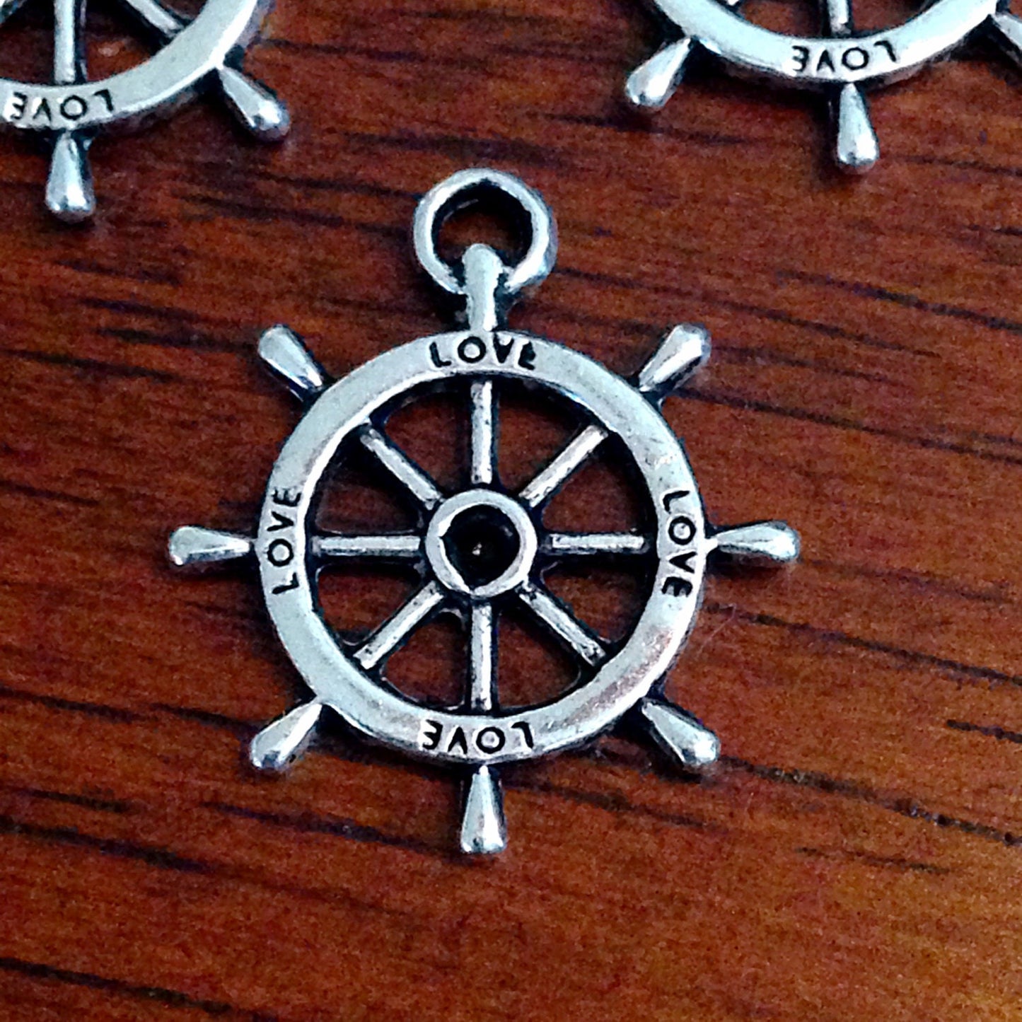 Helm Charms, 12pcs, Wheel Charms, Nautical Charms, Sailing Charms, Ship Charms, Maritine Charms, Navigation Charms, Anchor Charms