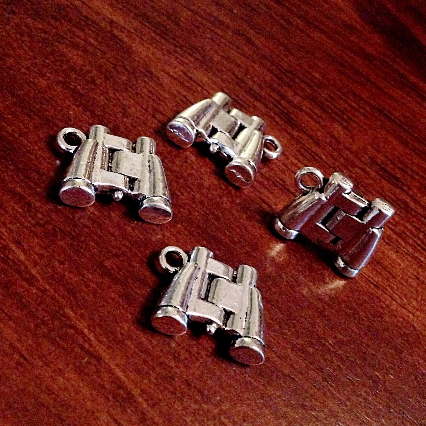 10 Binocular Charms, Antique Silver Charms, Bicnoculars Charms, 3D Binoculars Charms, Looking Galss,Jewelry and Craft Supplies,Findings