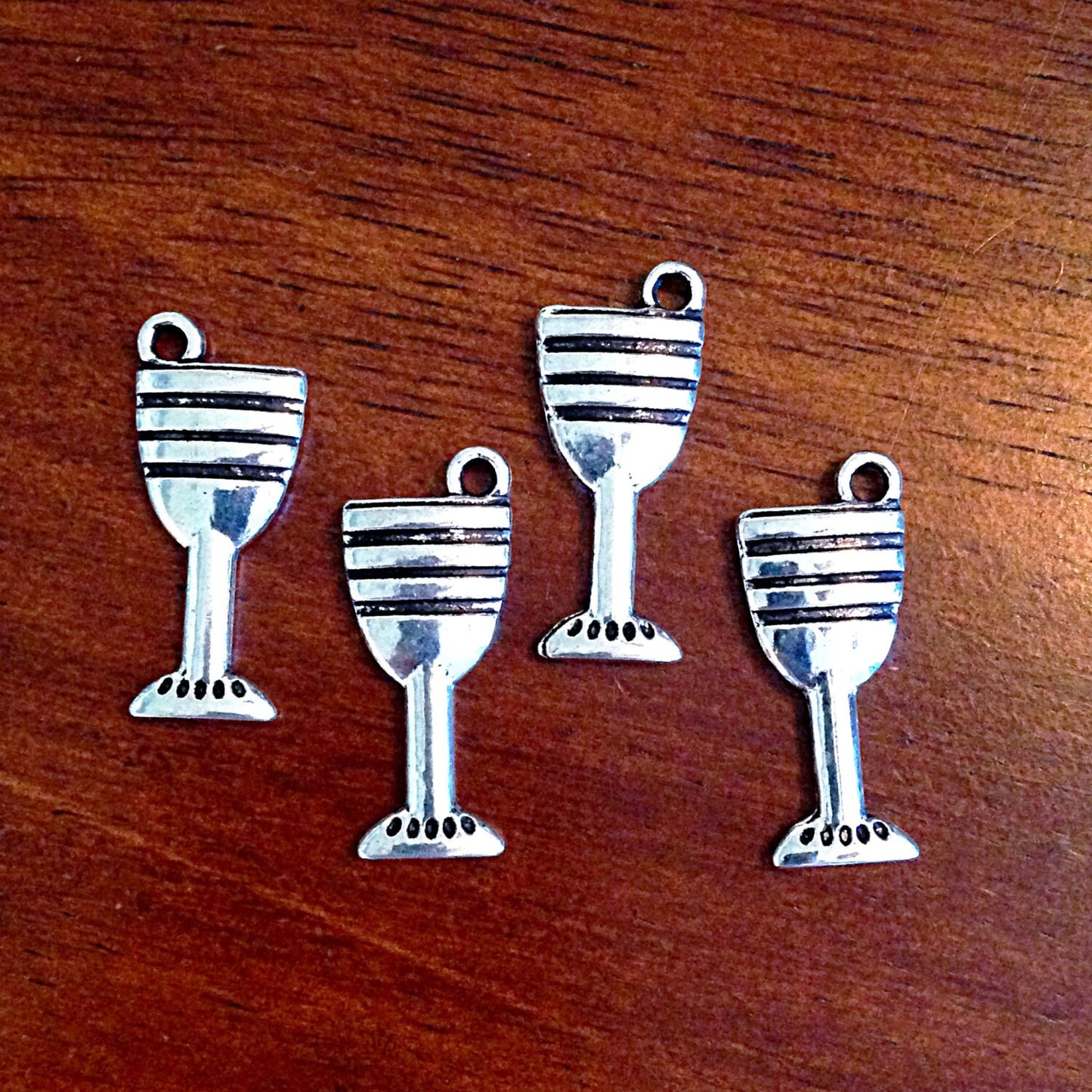 15pcs, Margarita Glass Charms, Wine Glass Charms, Antique Silver Charms Double Sided Charms, 3-D Wine Glass Charms, Findings