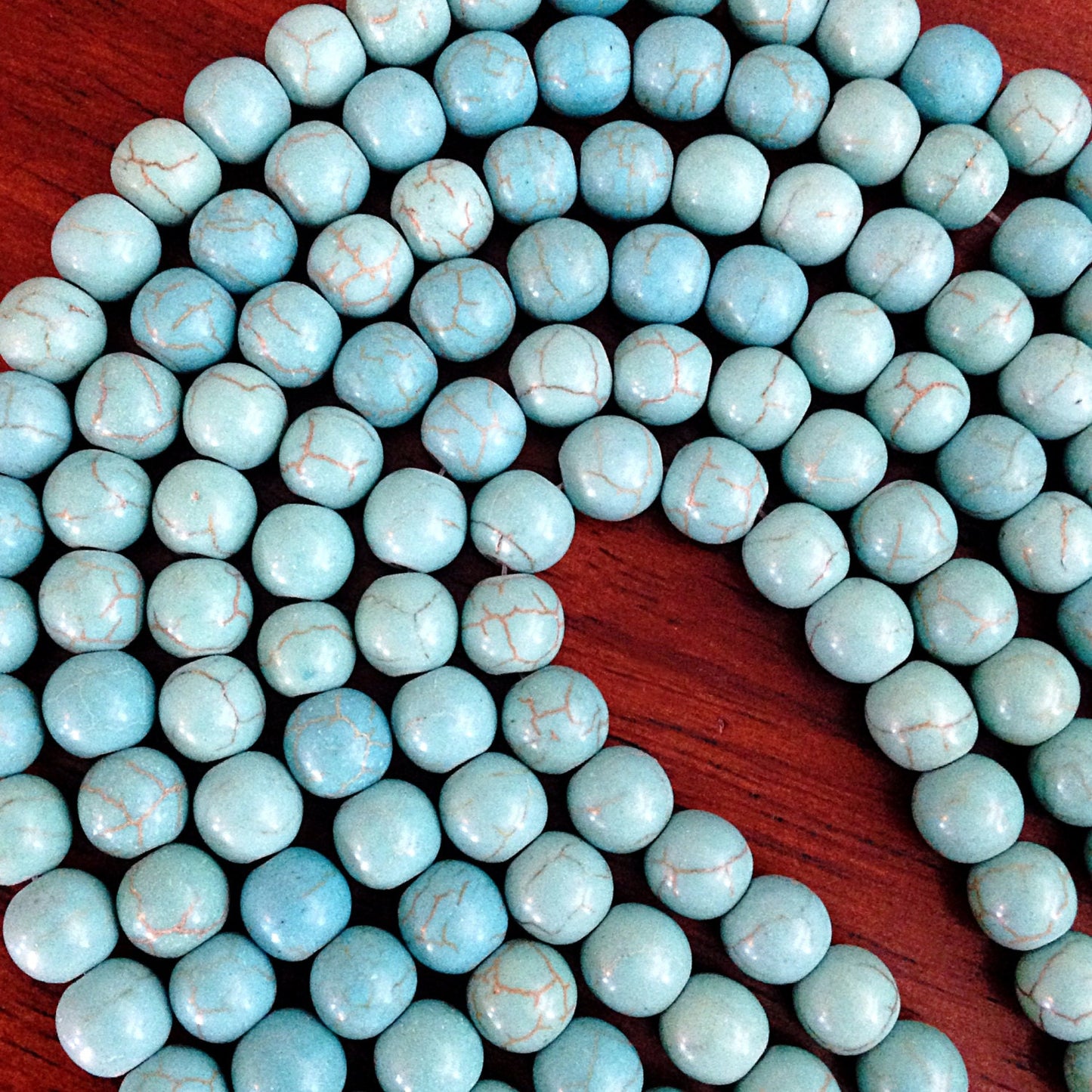 90pcs, 8mm Blue Turquoise Beads, Howlite Beads, Turquoise Connector Beads, Spacer Beads, Bead Supplies for Necklaces and Bracelets, Finding