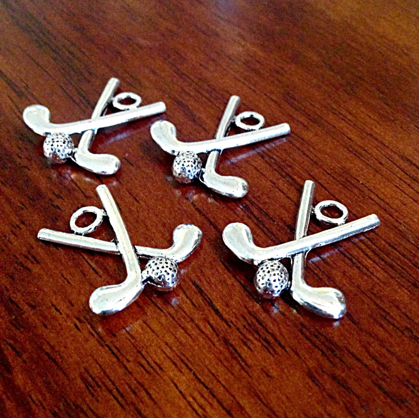 20pcs Golf Club Charms, Antique Silver Charms, 3-D Golf Club Charm, Golfing Charms, Double Side Golf Club Charms, Golf Ball Charms, Findings