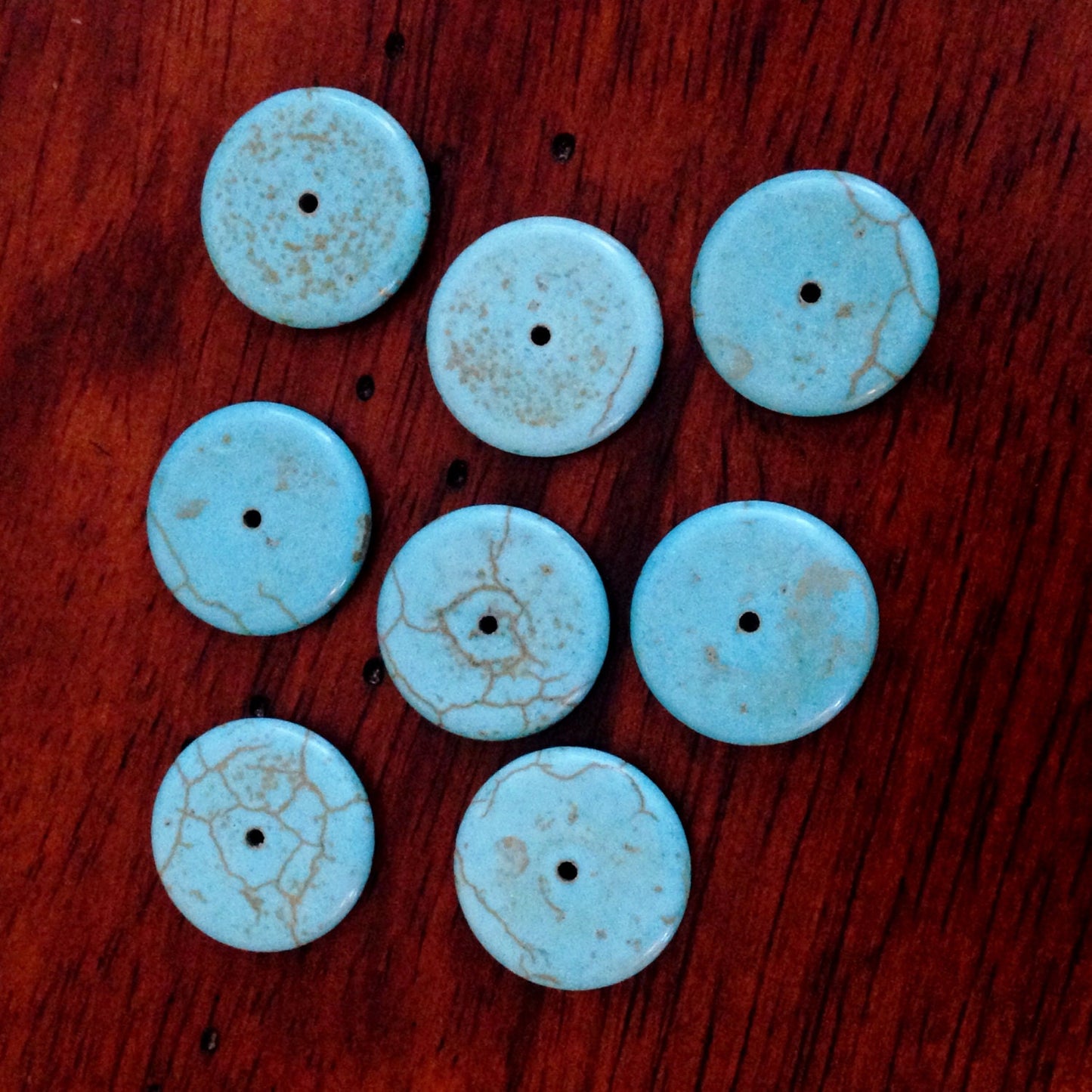 12 pcs, 18mm Turquoise Disc Beads, Howlite Beads, Turquoise Beads, Turquoise Disc Spacer Beads, Craft and Jewelry Supplies, Finding
