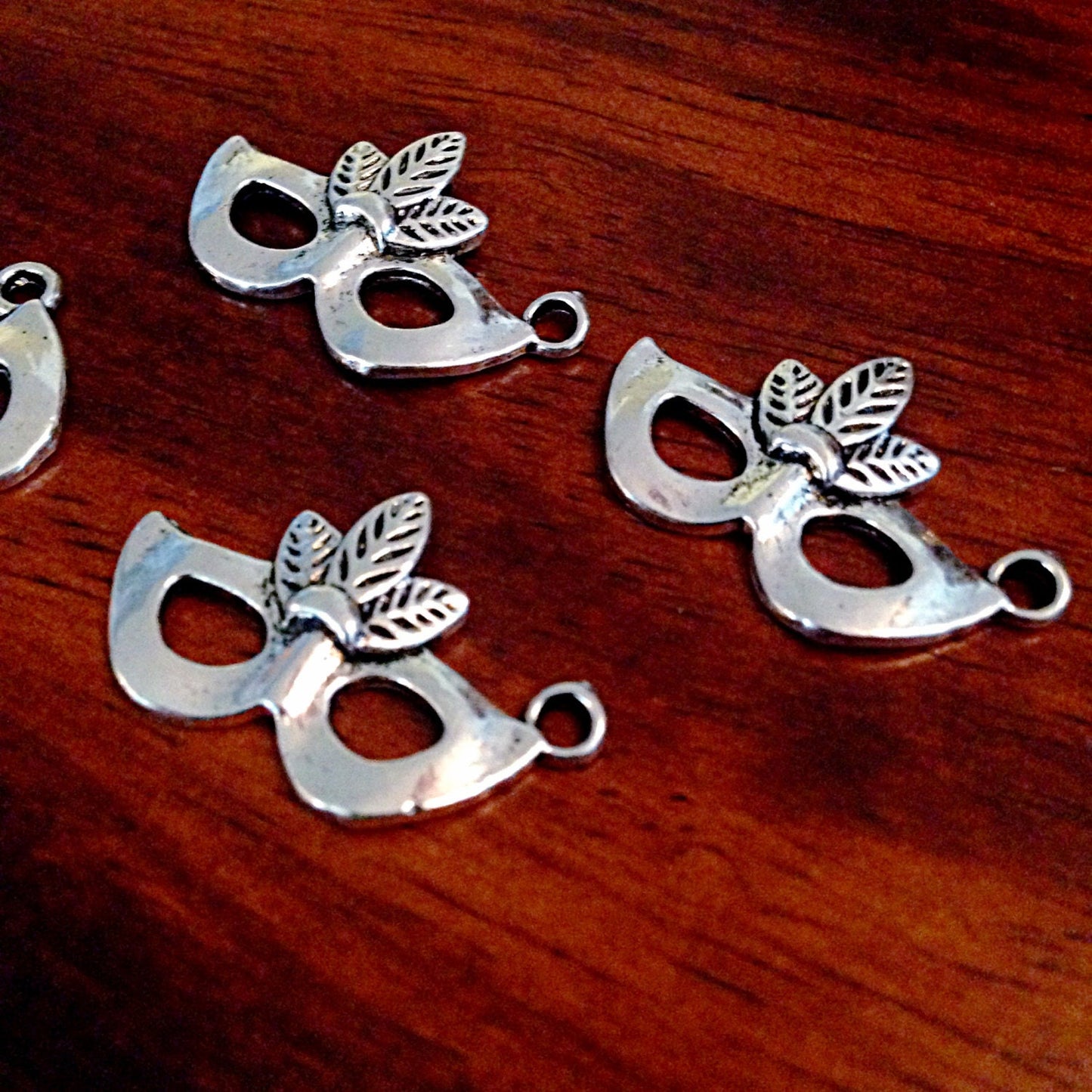 Bulk 20 Mask Charms, Antique Silver Mask Charms, Masquerade Charms, New Orleans Mardi Gras Charms, Findings, Crafting and Jewelry Supplies