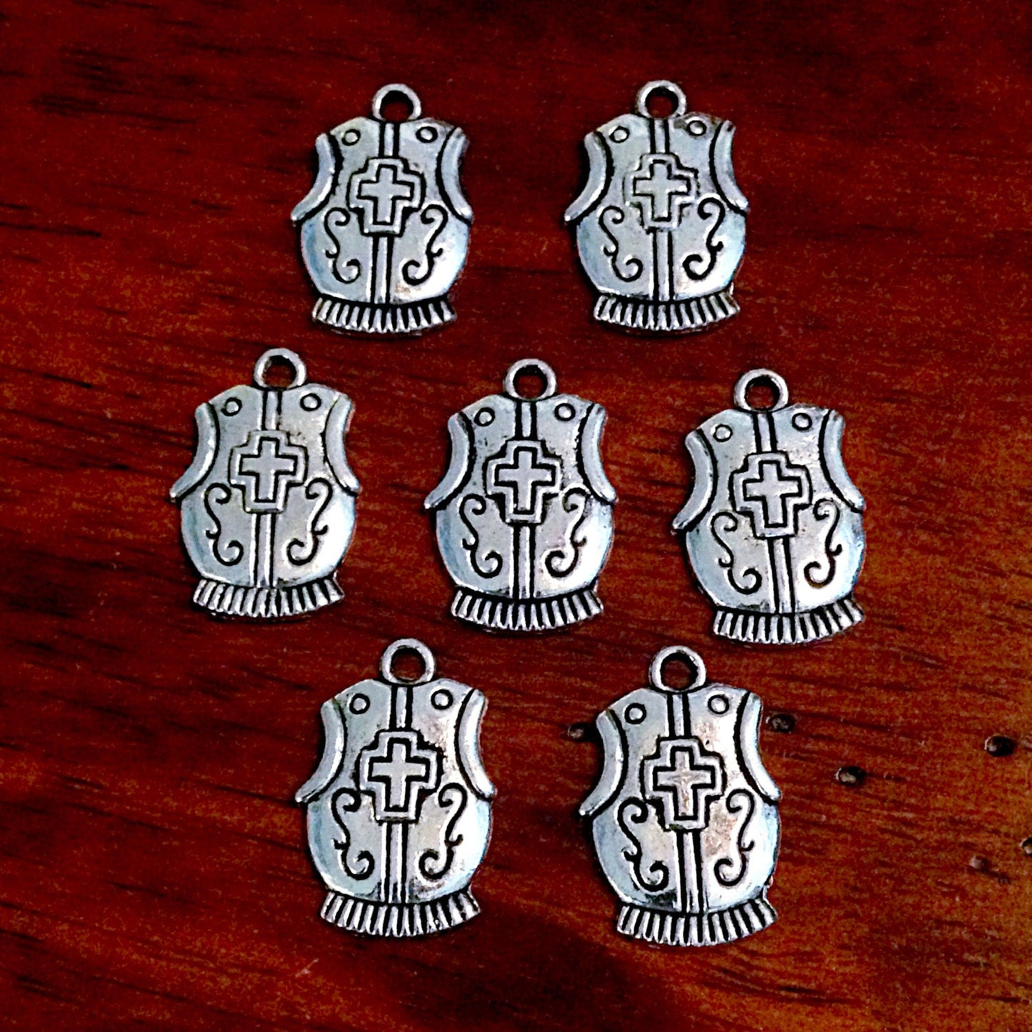 BULK 20 Breastplate Charms, Breast Plate Charms, Breastplate of Righteousness Charm, Armor of God, Findings, Craft and Jewelry Supplies