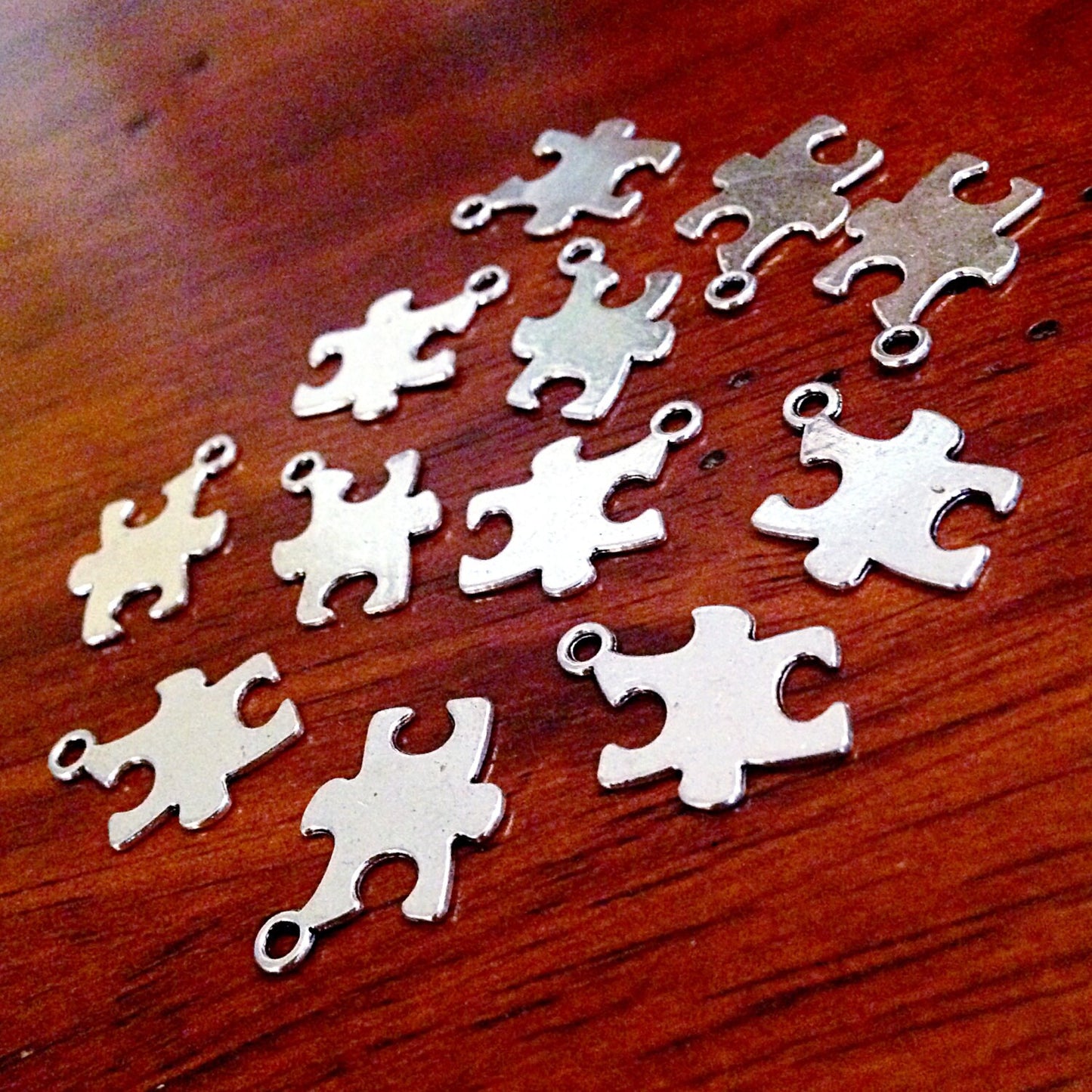 40pcs, Puzzle Charms, Antique Silver Charms, Autism Puzzle Charms, Silver Puzzle Charms, ASD Puzzle Charms, Autism Awareness, Findings