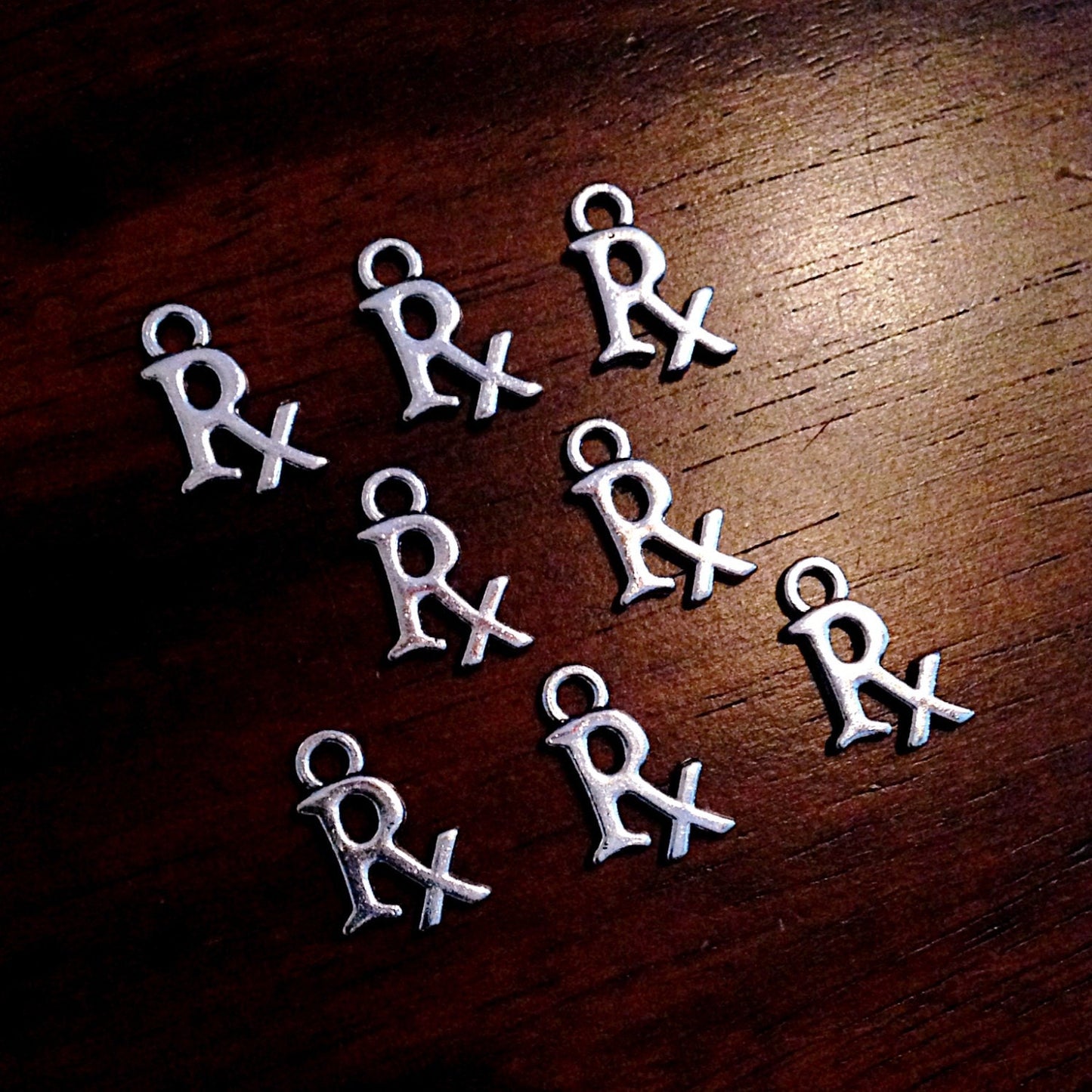 12pcs, RX Charms, Antique Silver Charms, RX Pendants, RX Pharmacy Charms, Pharmacist Charms, Prescription Charm, Medical Charms, Findings