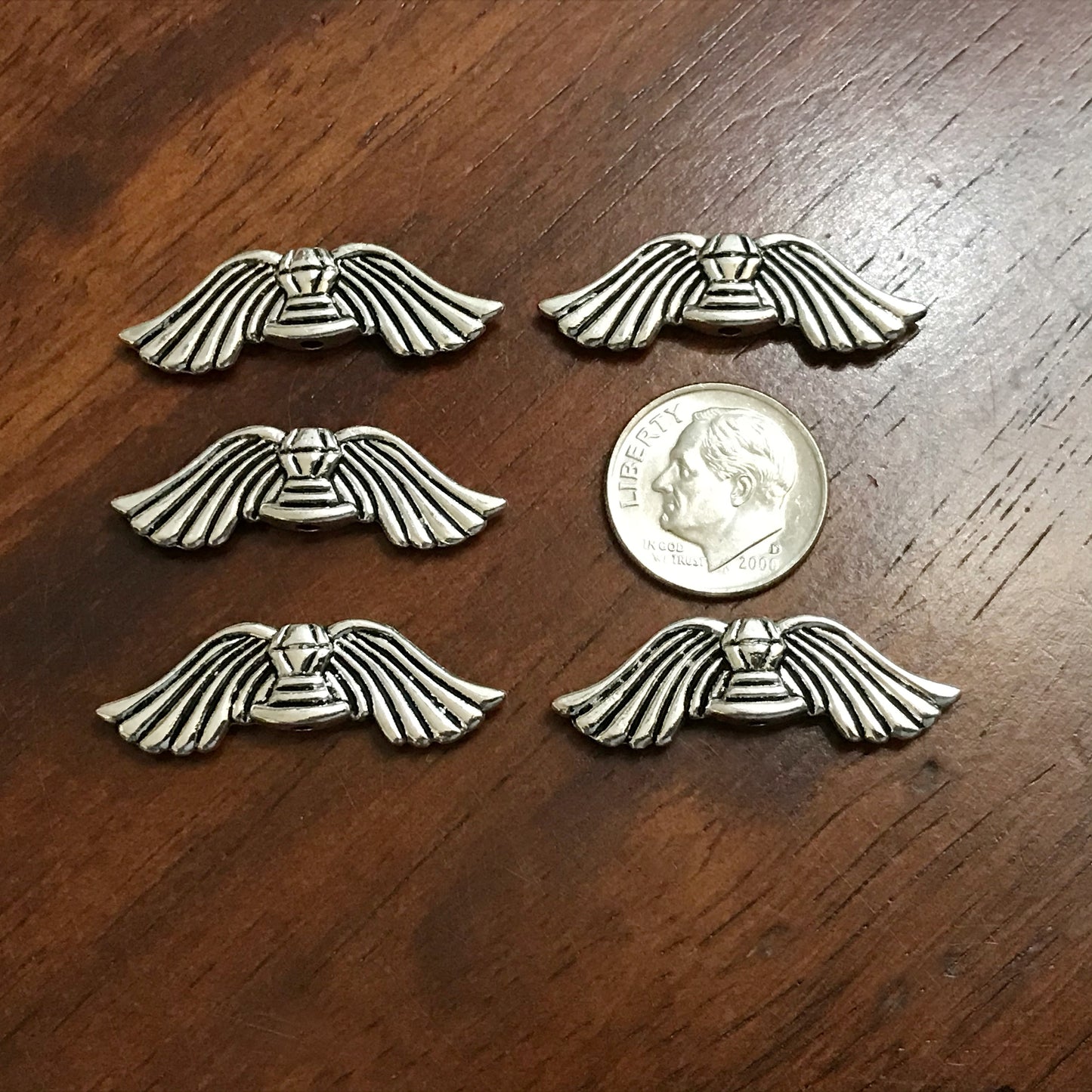 20pcs, Angel Wings Spacer Charms, Antique Silver Wing Charms, Spacer Wings Charms, Angel Wing Charms, Connector Charms, Angel Wing Pendants, Findings, Jewelry Supplies