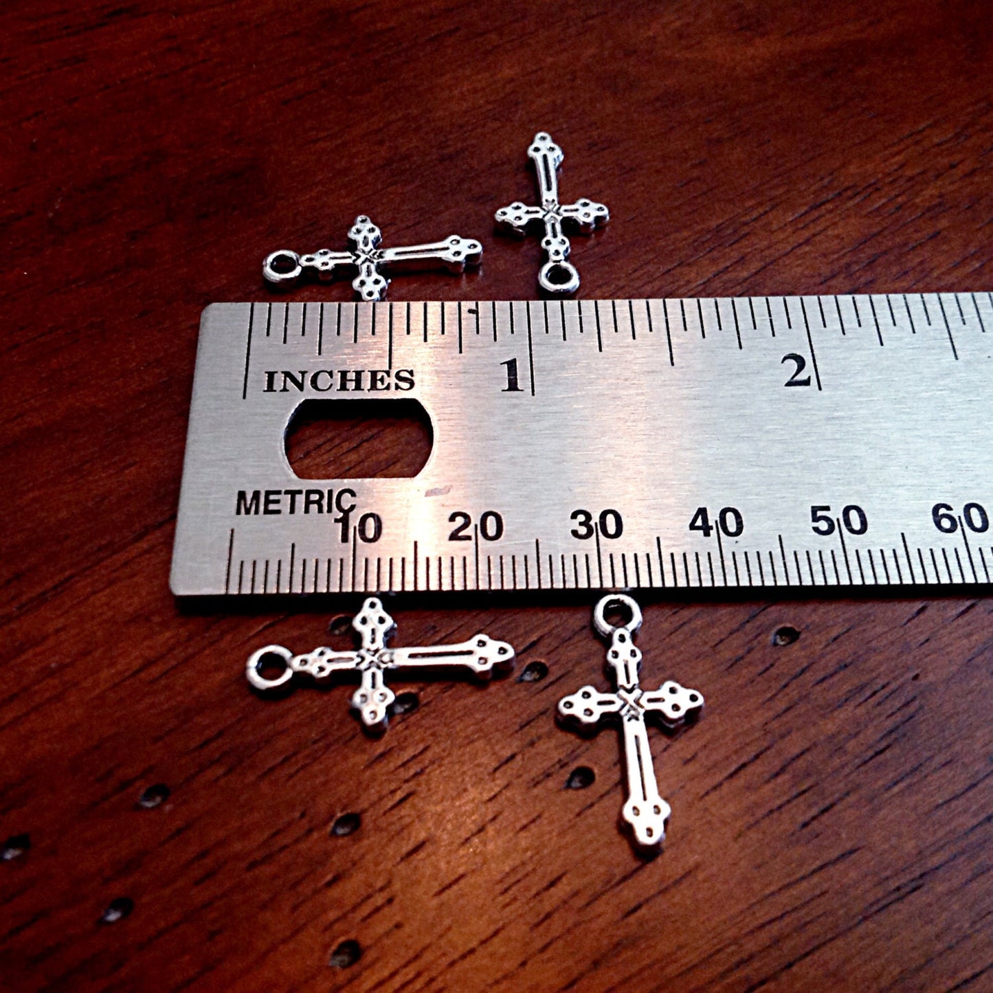 15pcs Cross Charms, Antique Silver Charms, Silver Cross Charms, Fancy Cross Charms, Double Sided Cross Charms, Findings and Jewelry Supplies