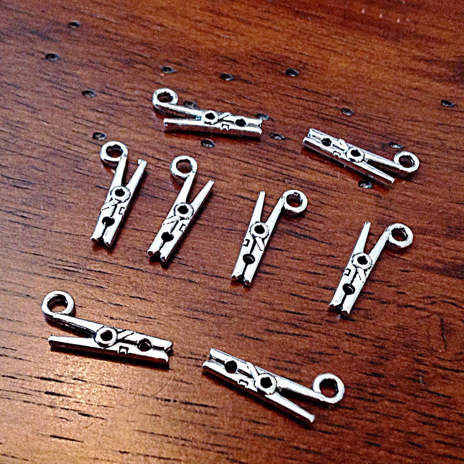25pcs, Clothes Pin Charms, Antique Silver Charms, Clothespin Charms, Clothes Clip Charms, Sewing Charms, Craft and Jewelry Supplies