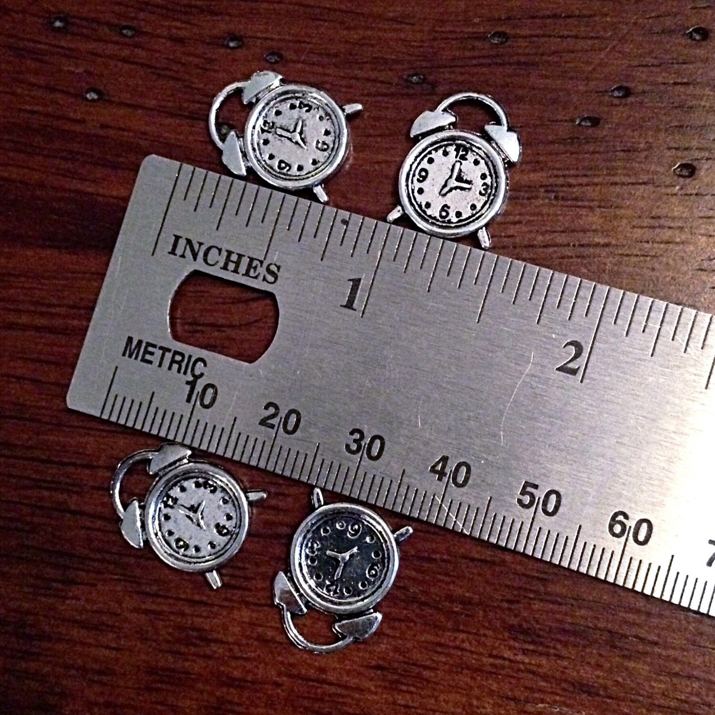 Bulk 25 Clock Charms, Antique Silver Charms, Silver Clock Charms Almarm Clock Charms, Travel Charms, Findings, Crafts and Jewelry Supplies