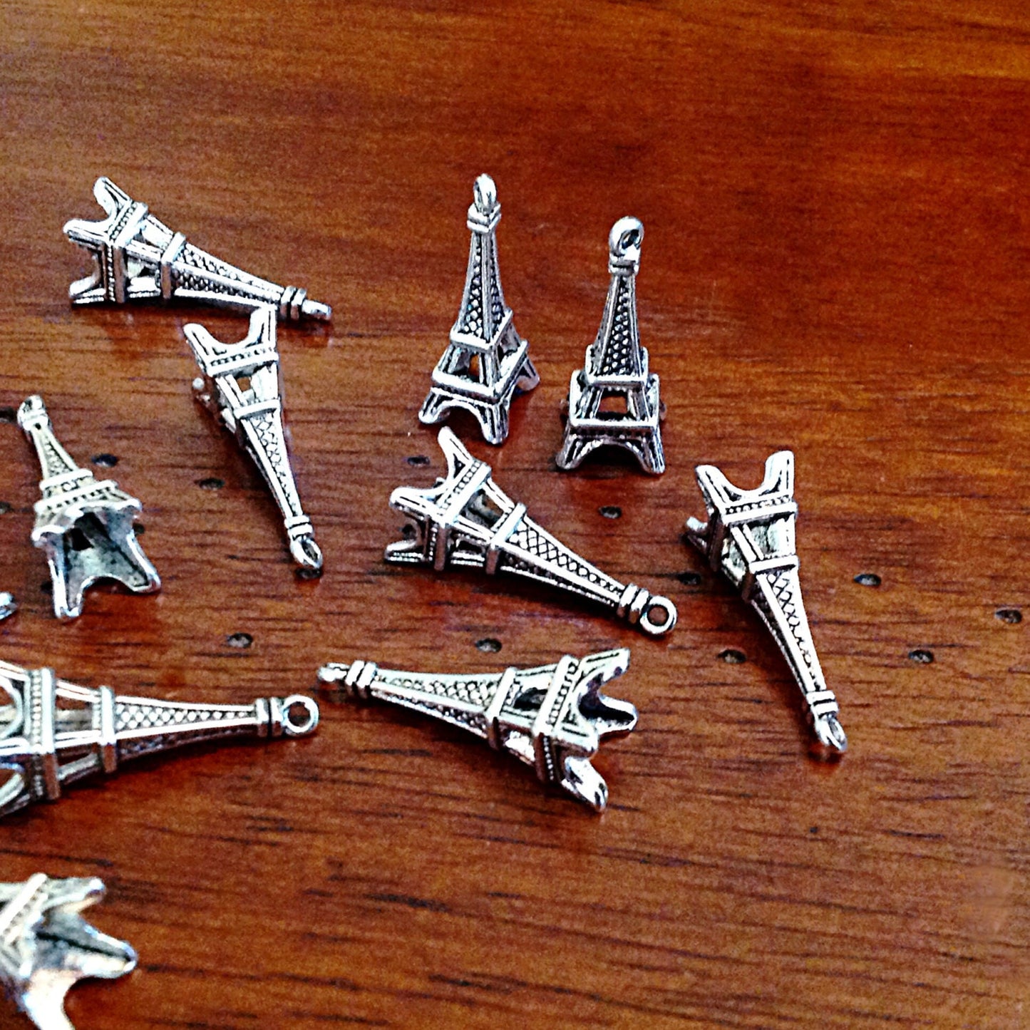 20pcs Eiffel Tower Charms, Antique Silver Charms, Double Sided Eiffel Tower Charm, 3-D Eiffel Tower, Paris Charms, European Charms, Findings