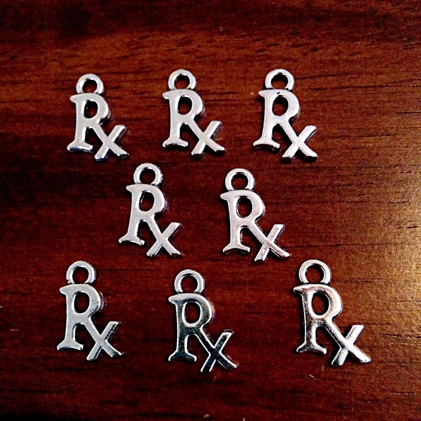 12pcs, RX Charms, Antique Silver Charms, RX Pendants, RX Pharmacy Charms, Pharmacist Charms, Prescription Charm, Medical Charms, Findings