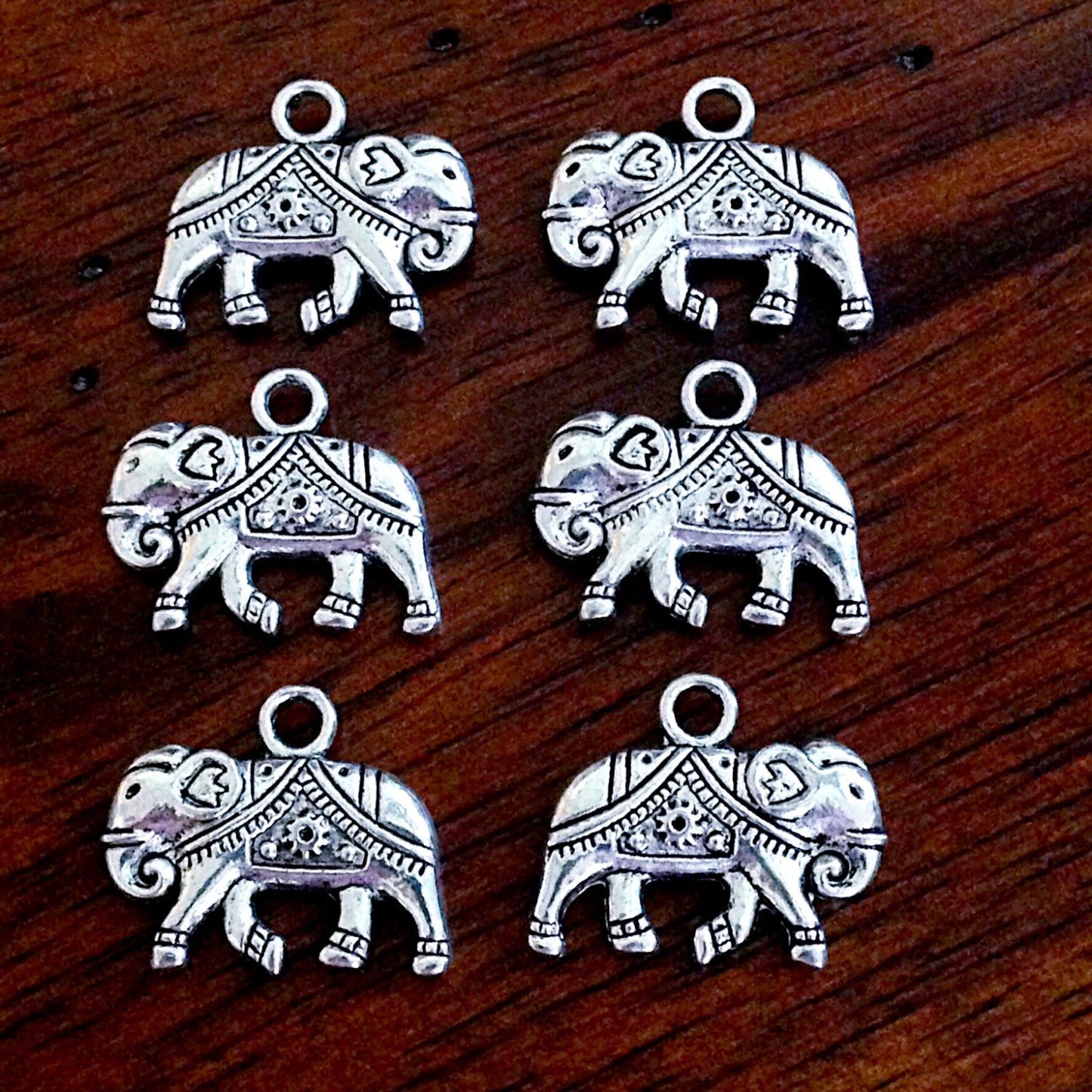 15pcs, Elephant Charms, Double Sided Elephant Pendants, Yoga Charms, Elephant Pendants, Namaste Charms, Zin Charms, Findings