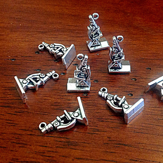 10pcs, Microscope Charms, Medical Charms, Lab Charms, Chemistry Charms, Science Charms, Microscope Pendants, Molecular Charms, Findings