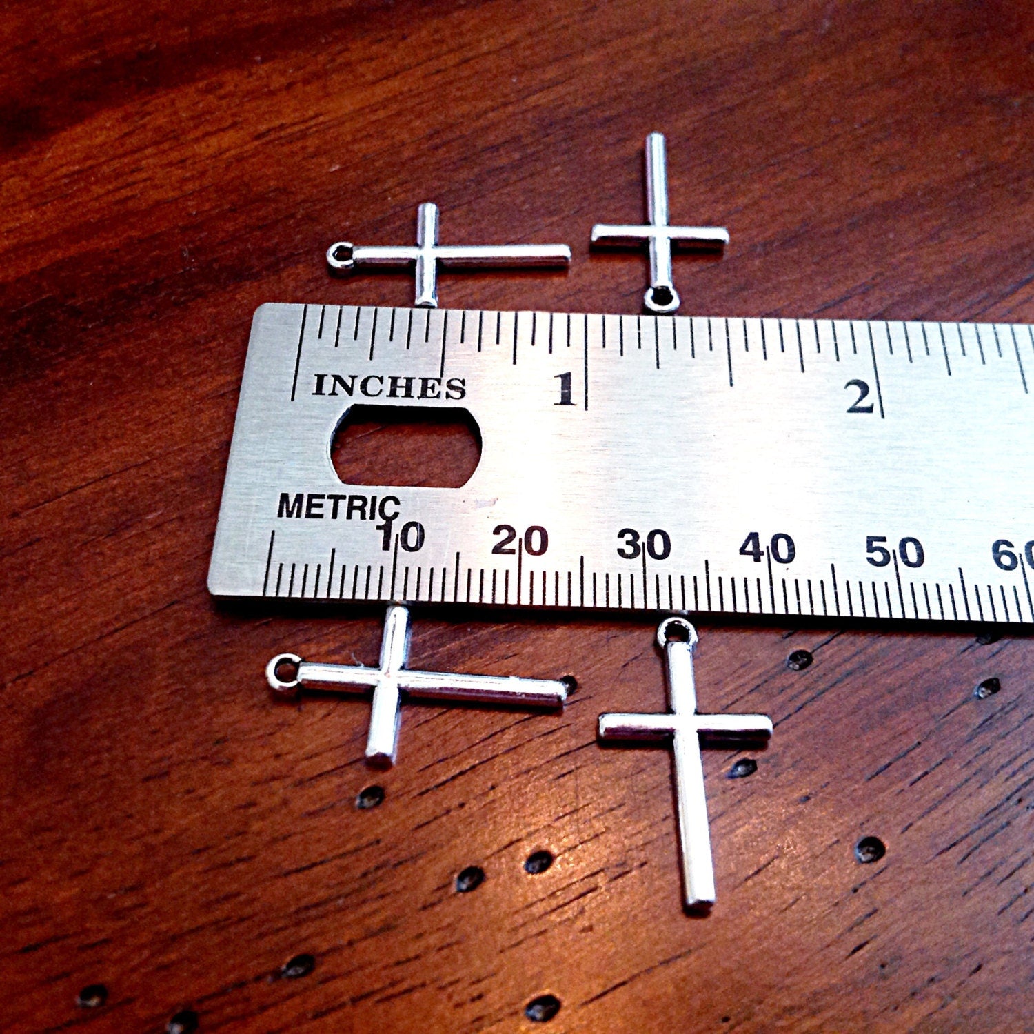 15pcs, Cross Charms, Antique Silver Charms, Silver Cross Pendants, Thin Cross Charms, Roasry Charms, Double Sided Cross Charms, Findings