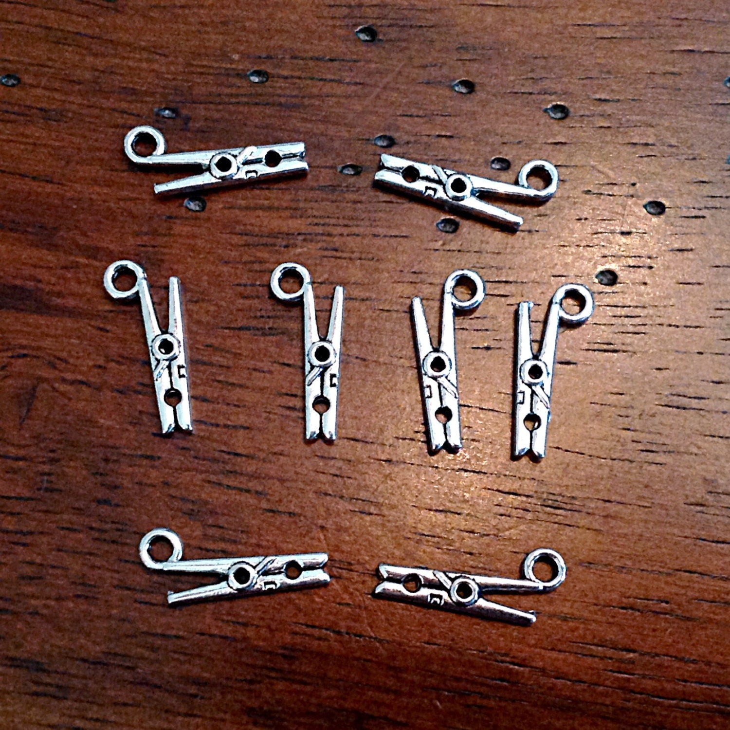25pcs, Clothes Pin Charms, Antique Silver Charms, Clothespin Charms, Clothes Clip Charms, Sewing Charms, Craft and Jewelry Supplies