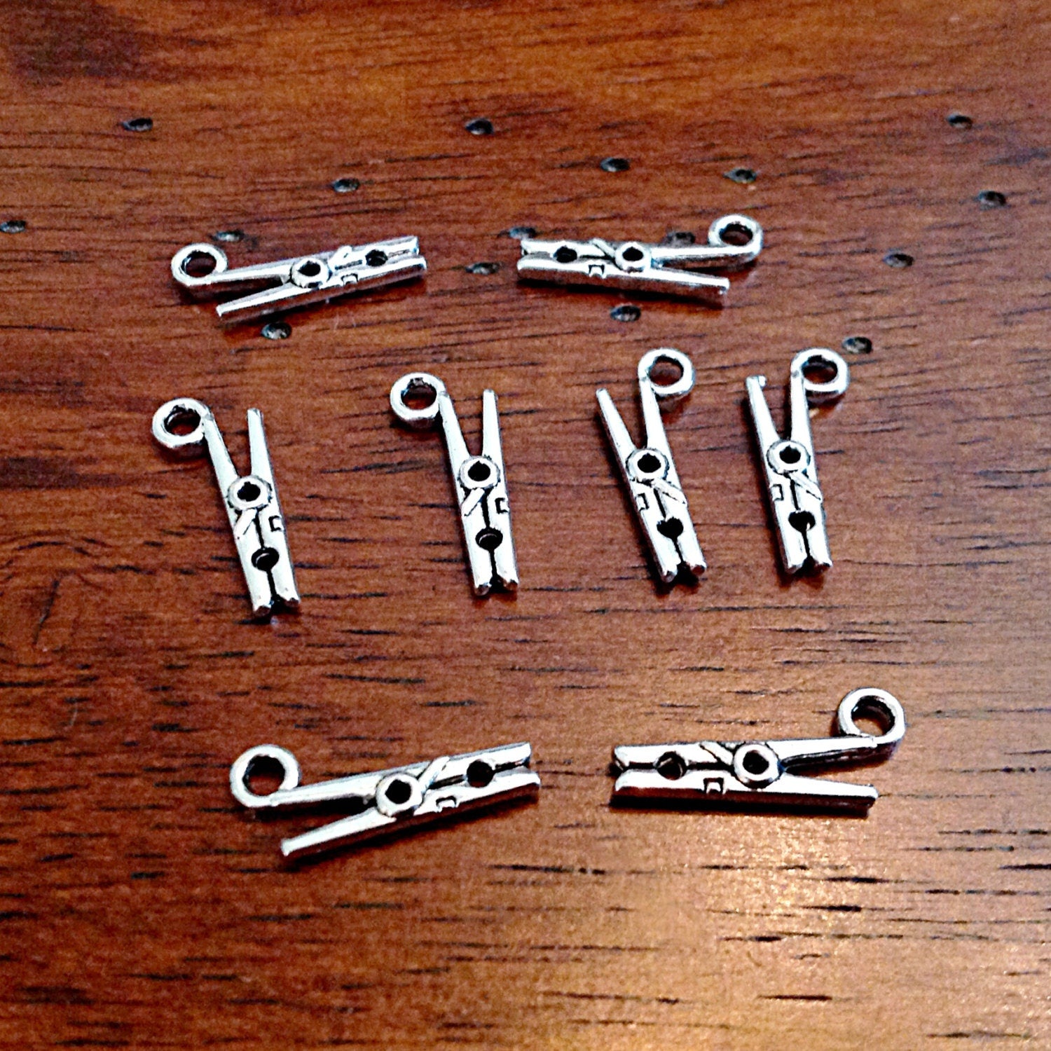 25pcs, Clothes Pin Charms, Antique Silver Charms, Clothespin Charms, Clothes Clip Charms, Sewing Charms, Craft and Jewelry Supplies