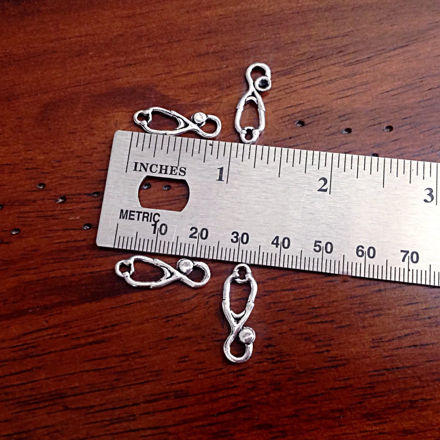 12 Stethoscope Charms, Antique Silver Charms, RX Charms, Doctor Charms, Medical and RN Charms, EMS Charms, Findings, Jewelry Supplies