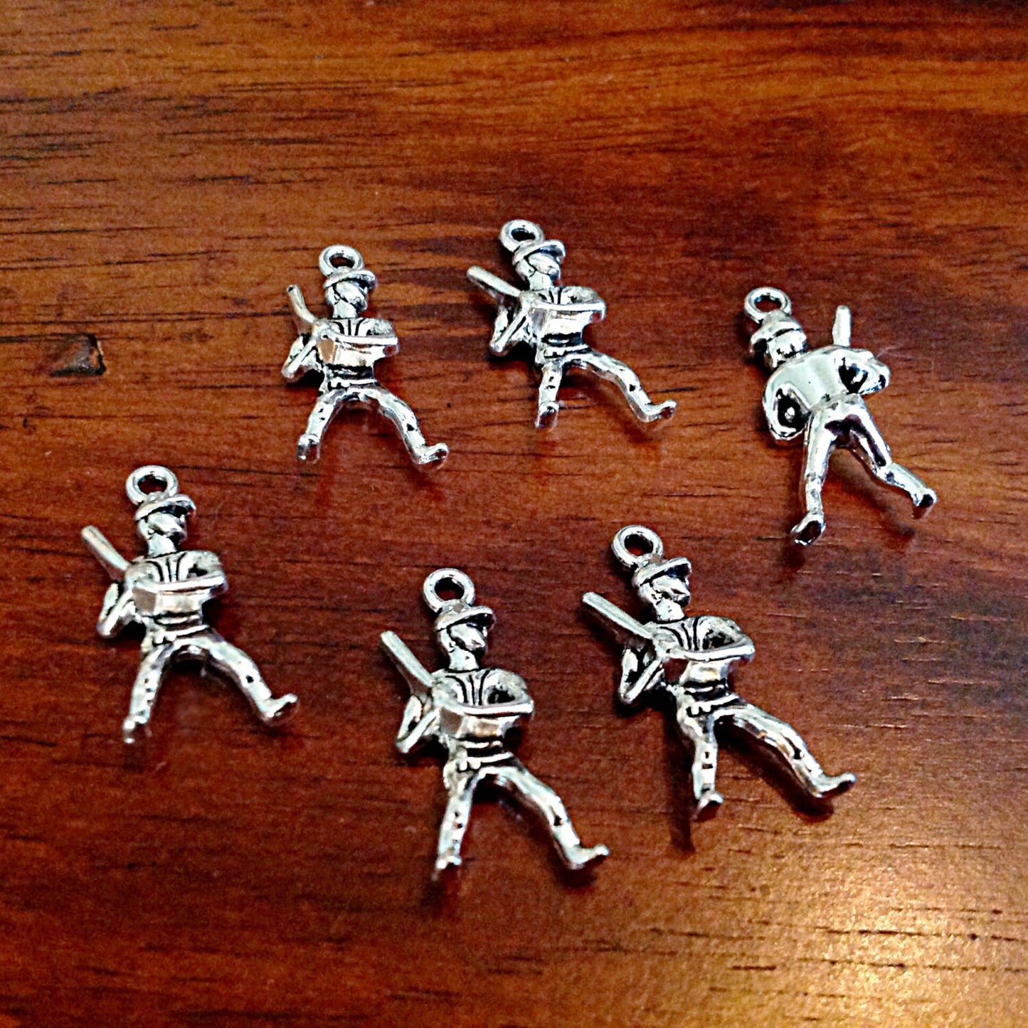 12 Baseball Player Charms, Antique Silver Charms, Baseball Charms, 3-D Baseball Player Charms, Craft and Jewelry Supplies, Findings