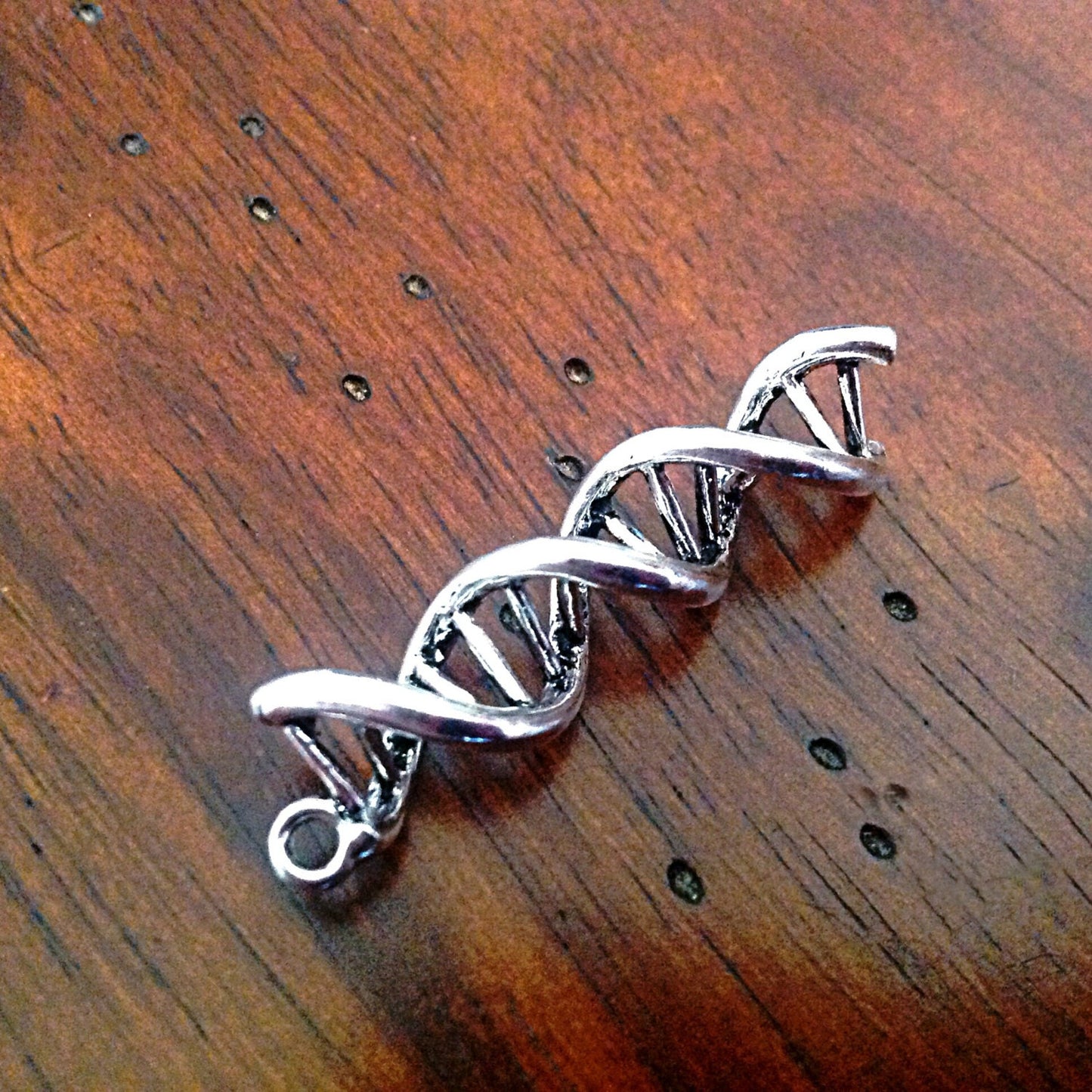 4 DNA Charms, Antique Silver Charms, 3D DNA Charms, Helix Charms, Genetics Charms, Science Lab Charms, Findings, Craft and Jewelry Supplies