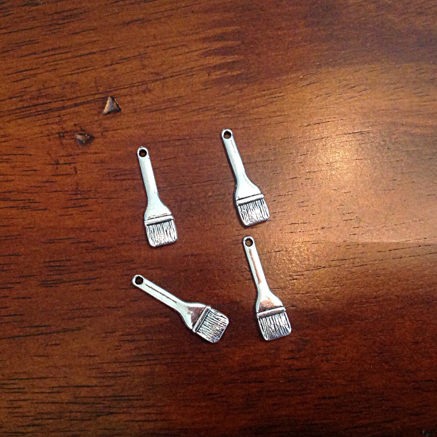 Paint Brush Charms, 40pcs, Artist Charms, Antique Silver Charms, Paint Brush Charms, Handyman Tools Charms, Tools Charms, Findings
