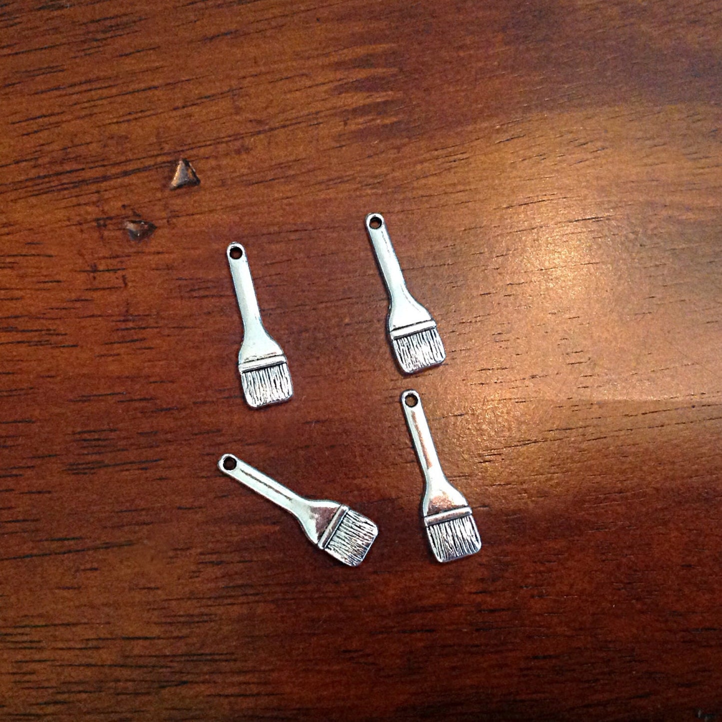Paint Brush Charms, 25pcs, Antique Silver Charms, Paint Brush Charms, Carpenter Charms, Tools Charms, Findings, Jewelry and Craft Supplies