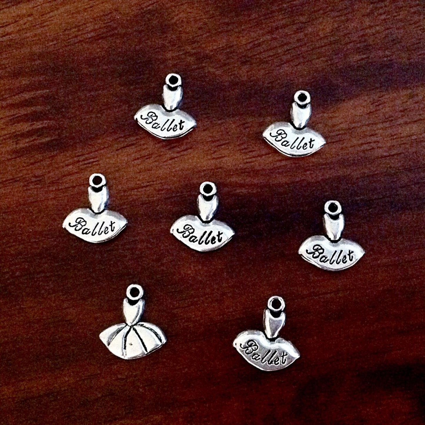 Bulk 15 Ballerina Charms, Antique Silver Charms, Ballerina Dress Charms, Silver Ballerina Charms, Findings, Craft and Jewelry Supplies