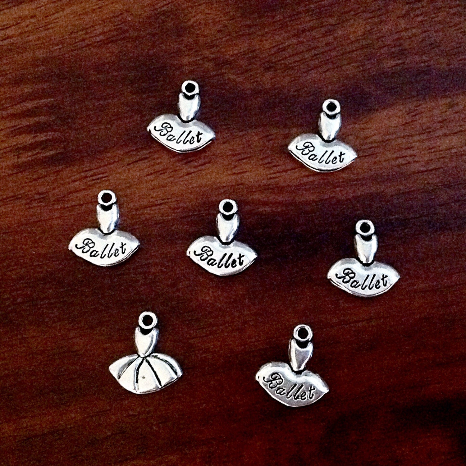 Bulk 15 Ballerina Charms, Antique Silver Charms, Ballerina Dress Charms, Silver Ballerina Charms, Findings, Craft and Jewelry Supplies