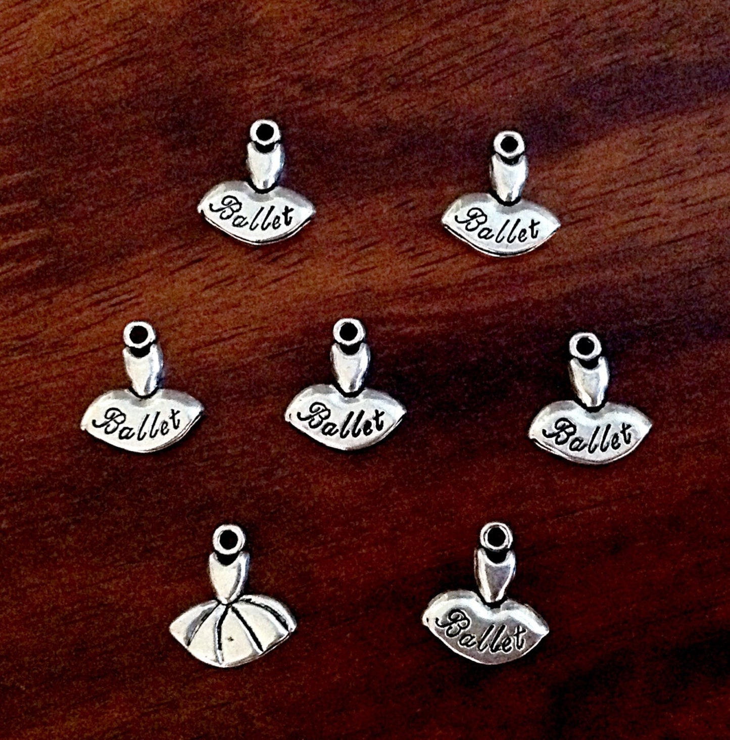 Bulk 15 Ballerina Charms, Antique Silver Charms, Ballerina Dress Charms, Silver Ballerina Charms, Findings, Craft and Jewelry Supplies